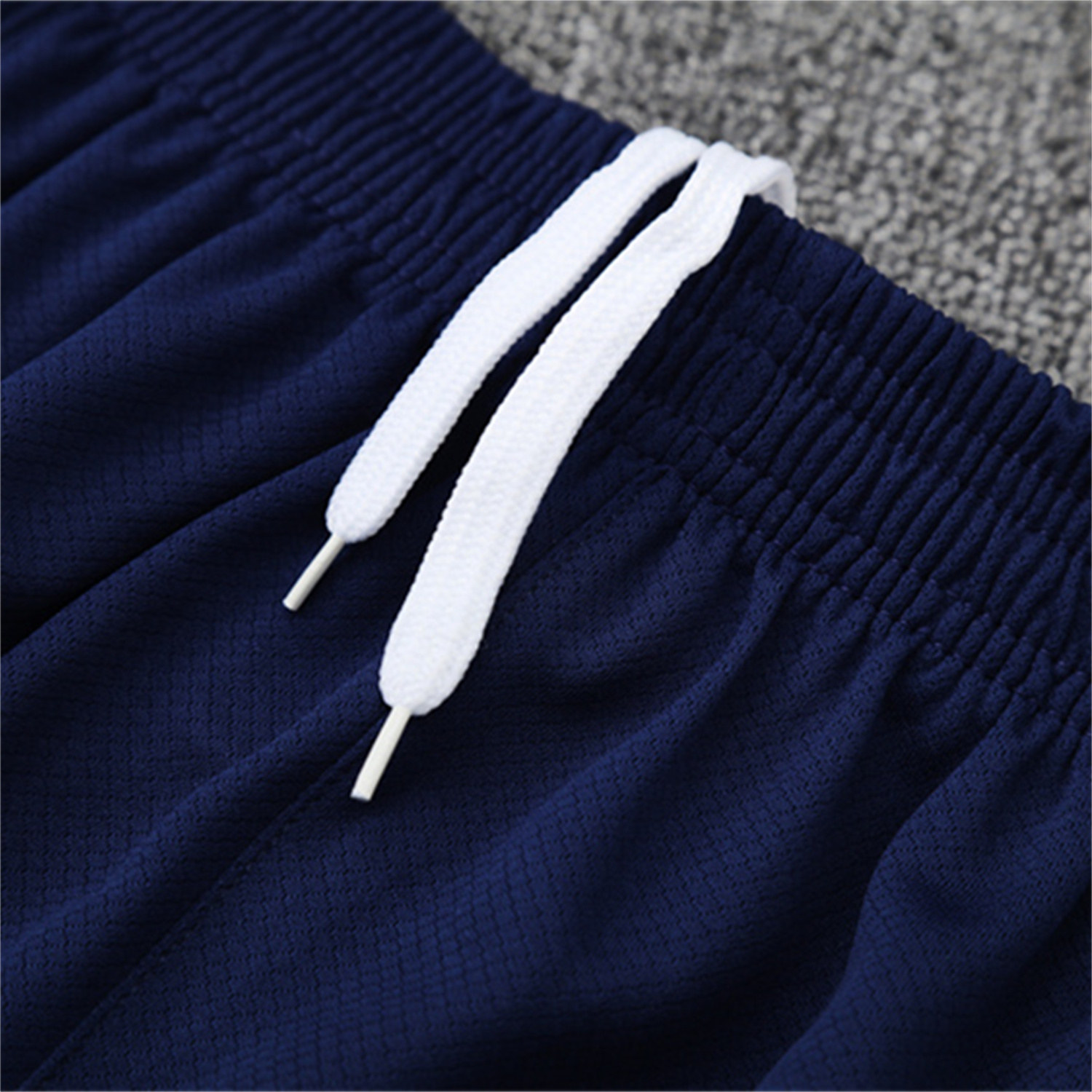AlphaJersey-Real Madrid 25-26 Pre-Match Short-Sleeve Training Set - Blue-Gray Camouflage Top and Blue Shorts