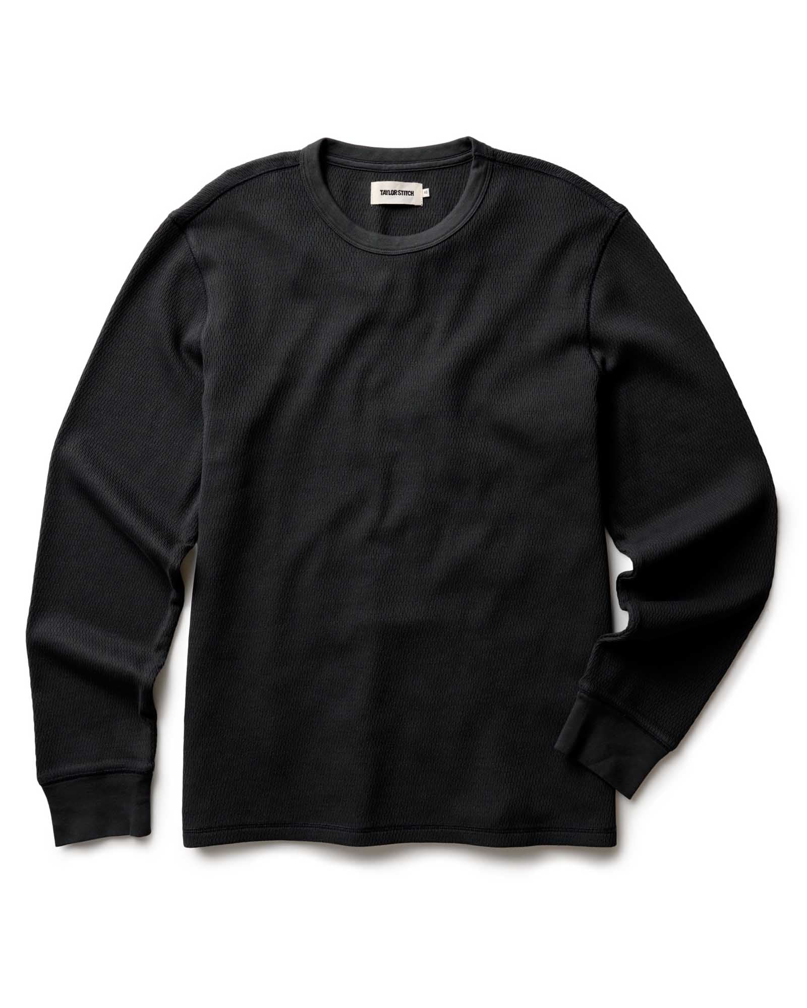 The Organic Cotton Crew in Faded Black Waffle | Modern Menswear by yycbvcnbmmnbm