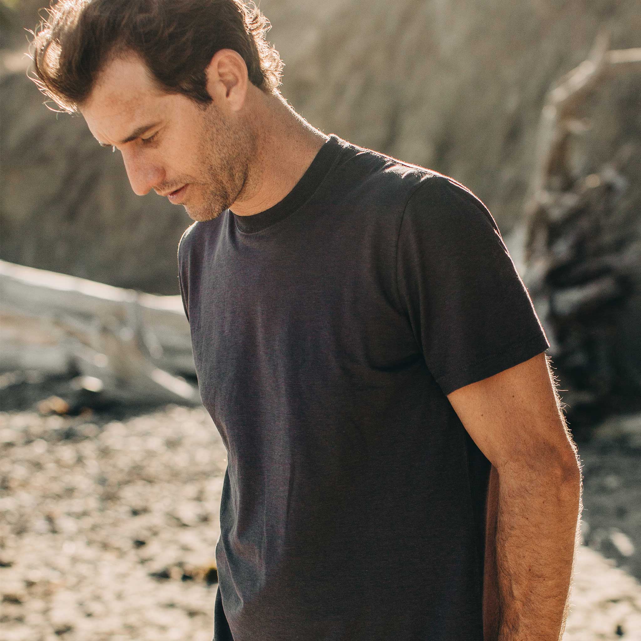The Cotton Hemp Tee in Charcoal | Modern Menswear by yycbvcnbmmnbm
