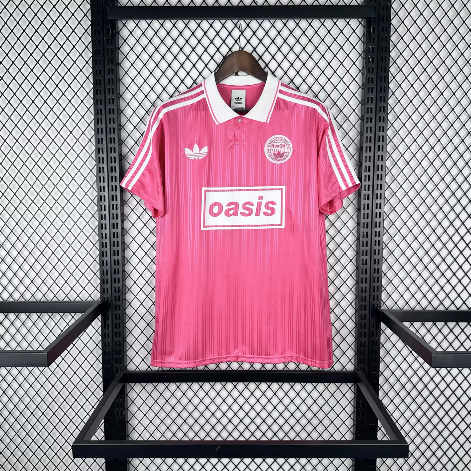 AlphaJersey-Bohemian 25-26 Oasis Originals Tour White Sponsors Pink Jersey With Number 25 - Fans Version