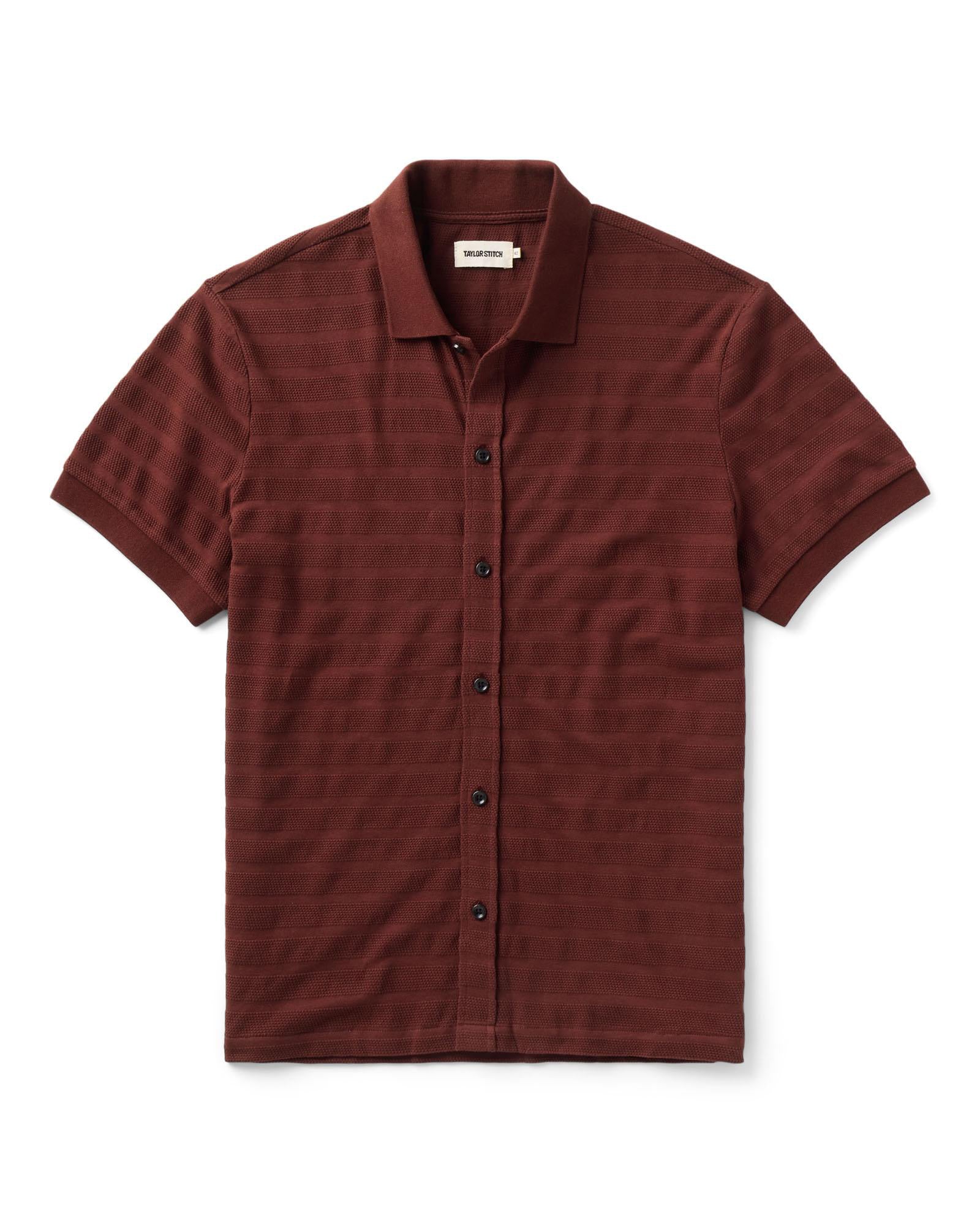 The Bywater Polo in Burgundy Knit Stripe | Modern Menswear by yycbvcnbmmnbm