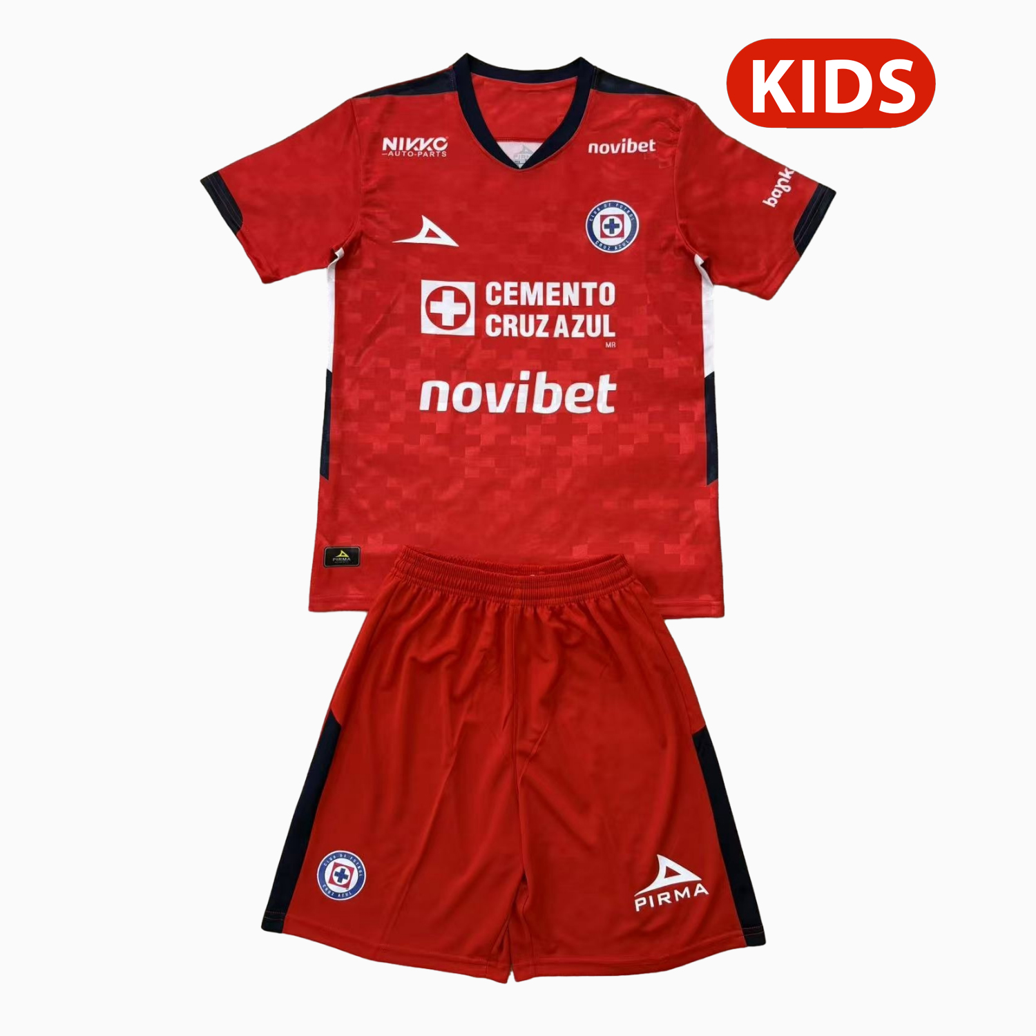 AlphaJersey-Cruz Azul 25-26 Red Goalkeeper Kids Kit