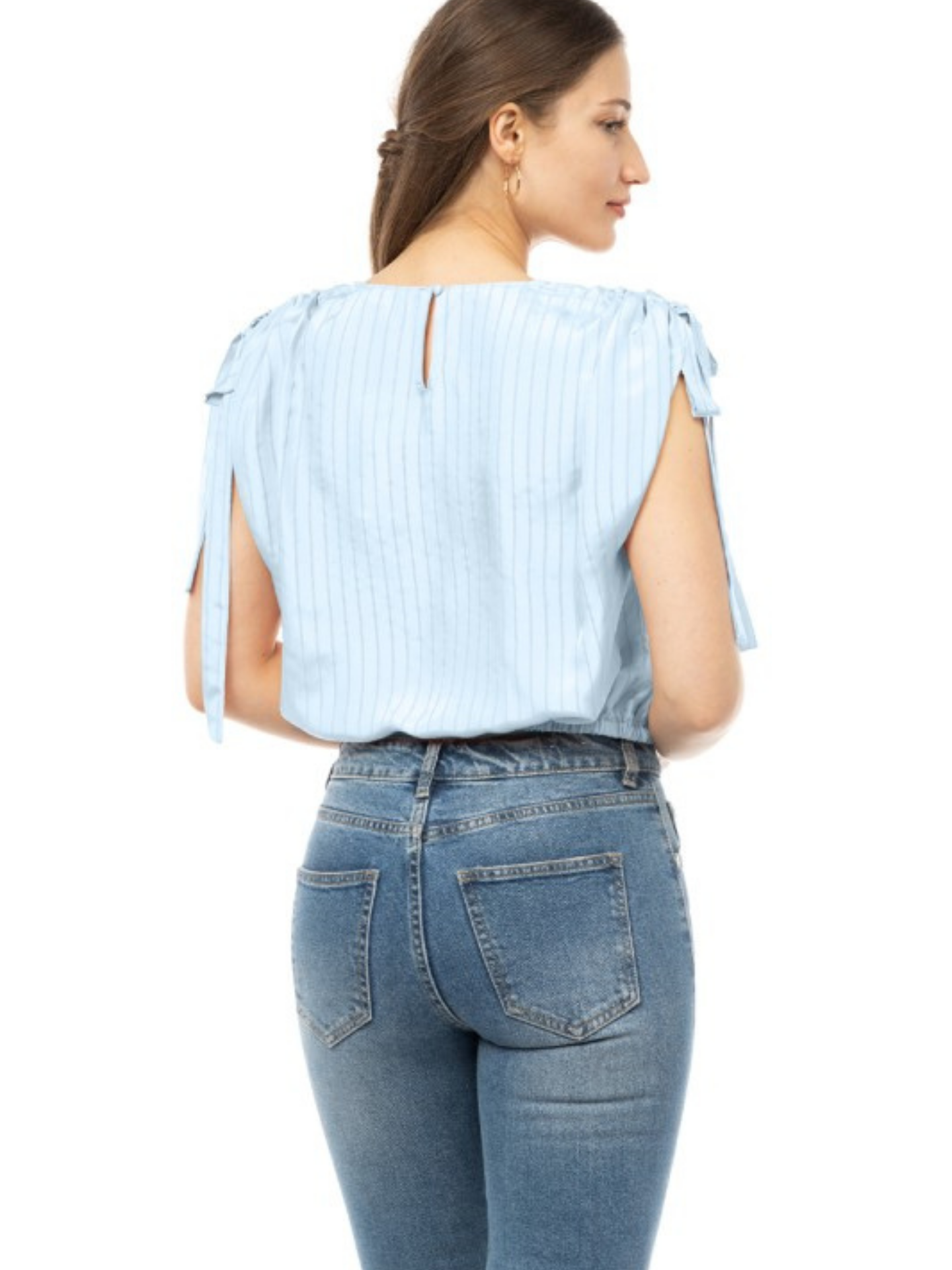 Striped Tie Sleeve Blouse | Elegant Women's Fashion by coolavocek