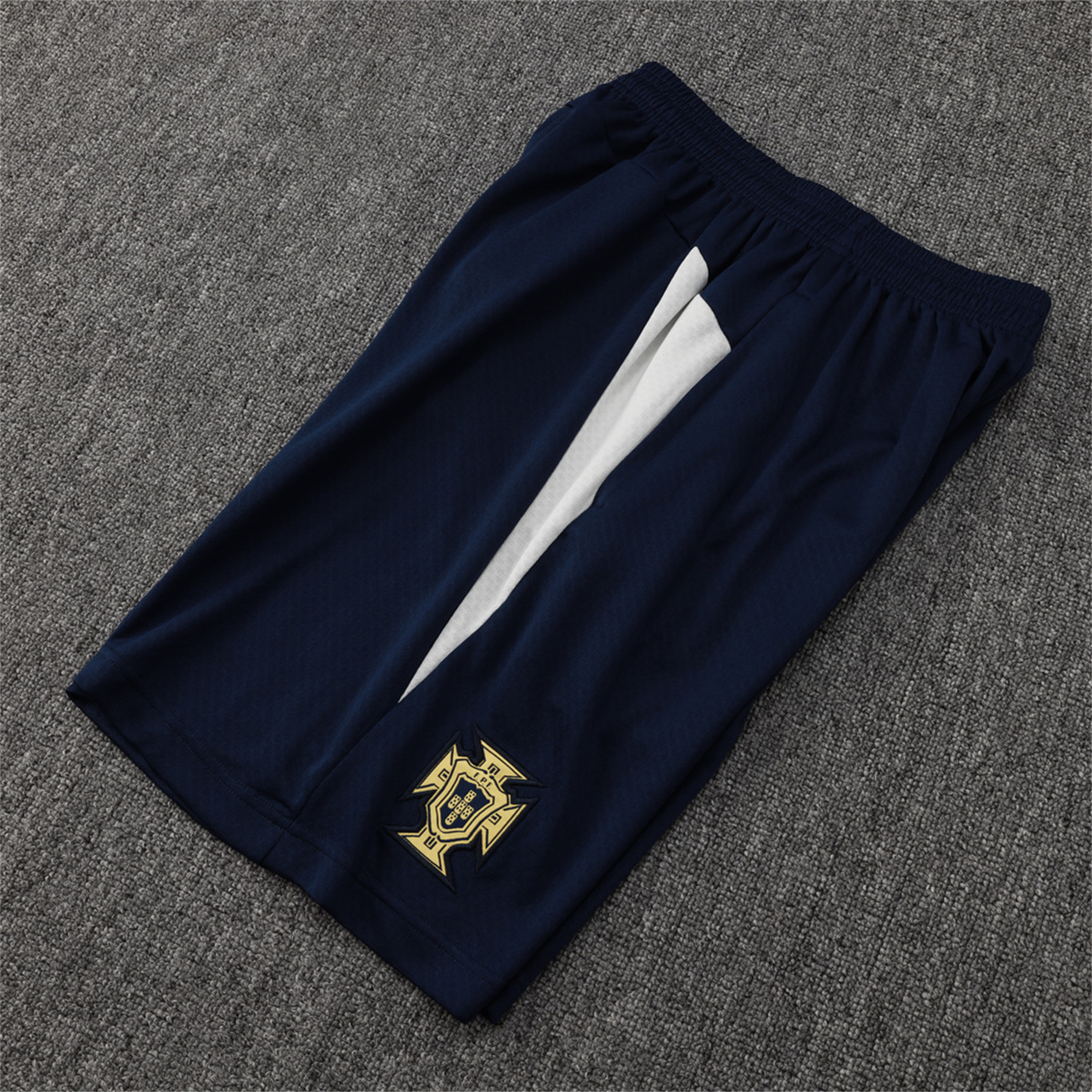 AlphaJersey-Portugal 25-26 Short-Sleeve Training Set - Off White Top and Deep Blue Shorts