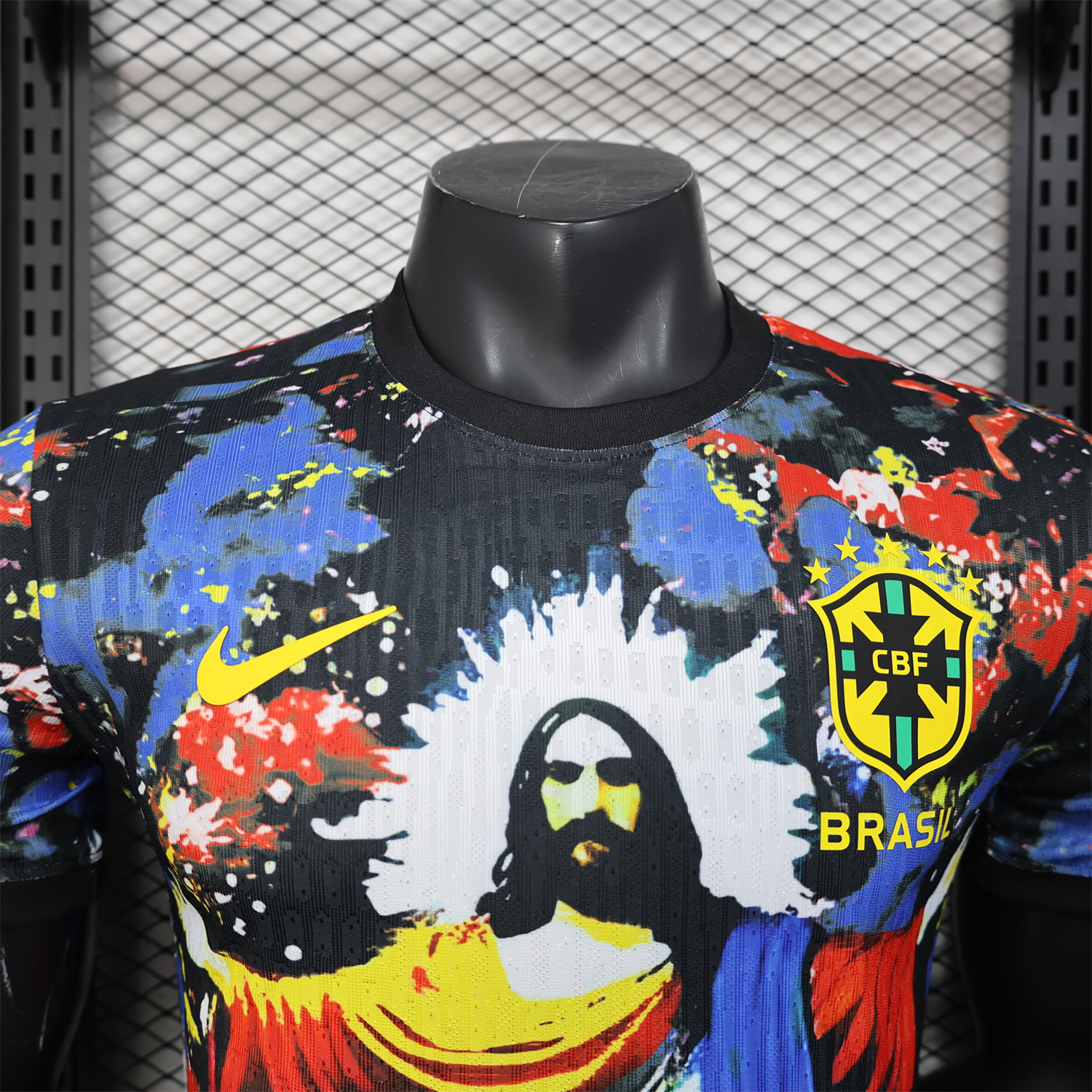 AlphaJersey-Brazil 25-26 Colorful Jesus Statue Special Colorful Graffiti Jersey - Player Version