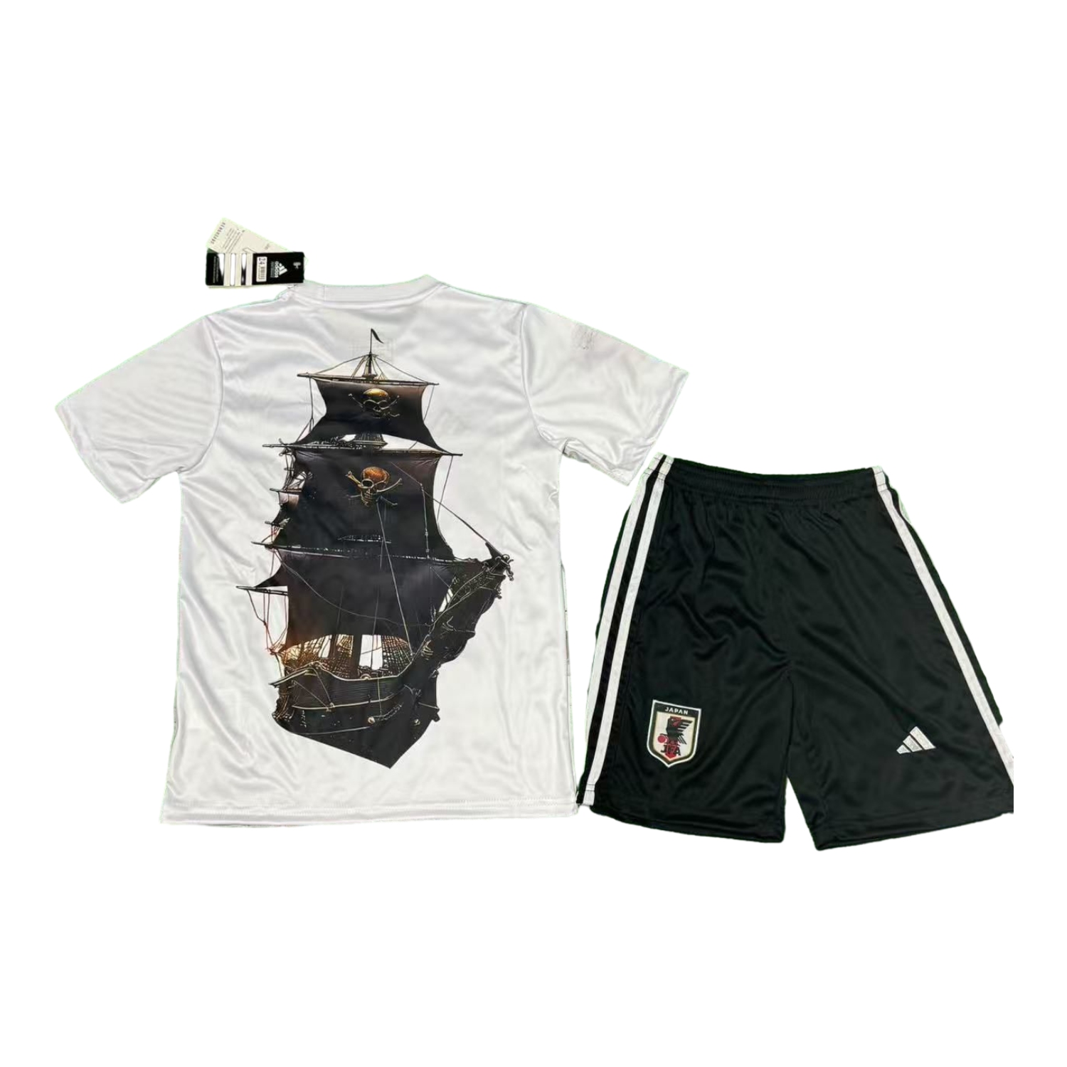 AlphaJersey-Japan 25-26 Luffy And Skull White Special Kids Kit