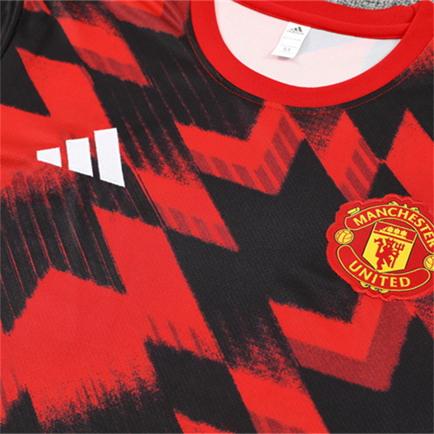 AlphaJersey-Manchester United 25-26 Kids Short-Sleeve Training Set - Red Camouflage Top & Black Shorts