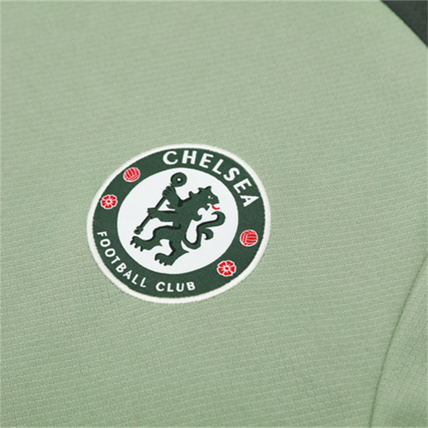 AlphaJersey-C.H.E.L.S.E.A 25-26 Kids Short-Sleeve Training Set - Light Green Top & Army Green Shorts
