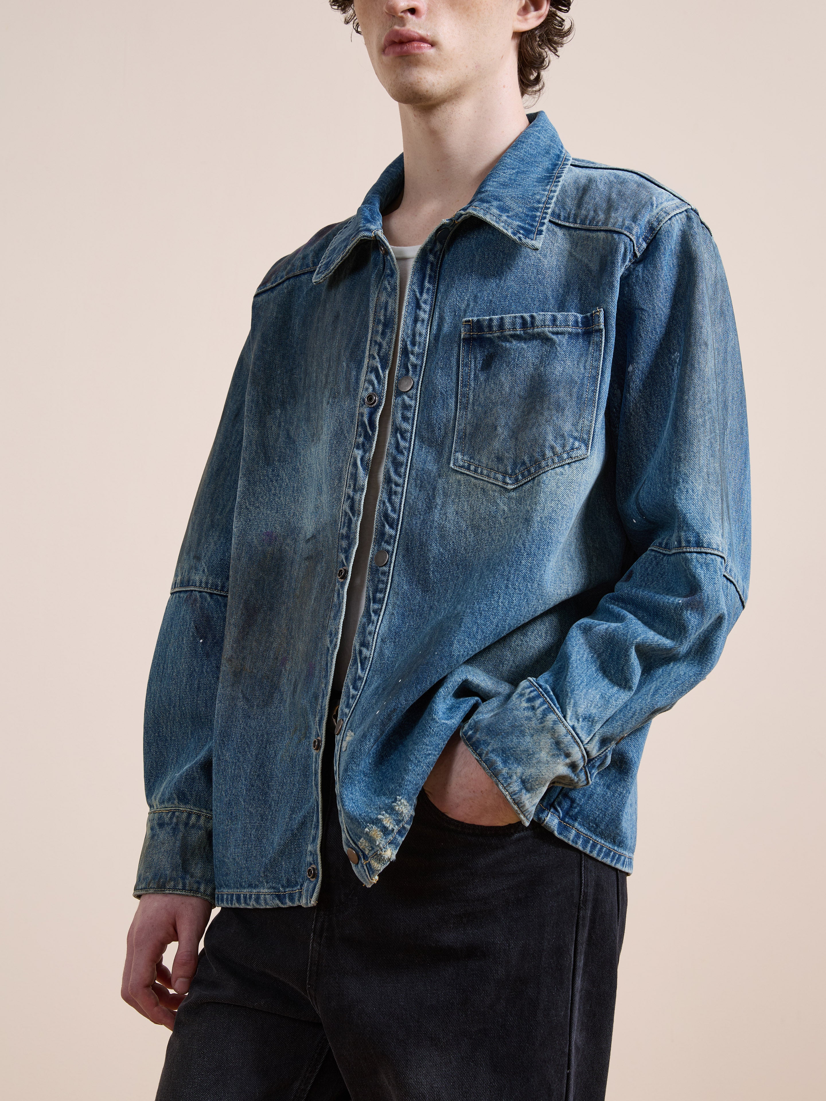 Western Denim Painter Shirt | Modern Menswear by yycbvcnbmmnbm