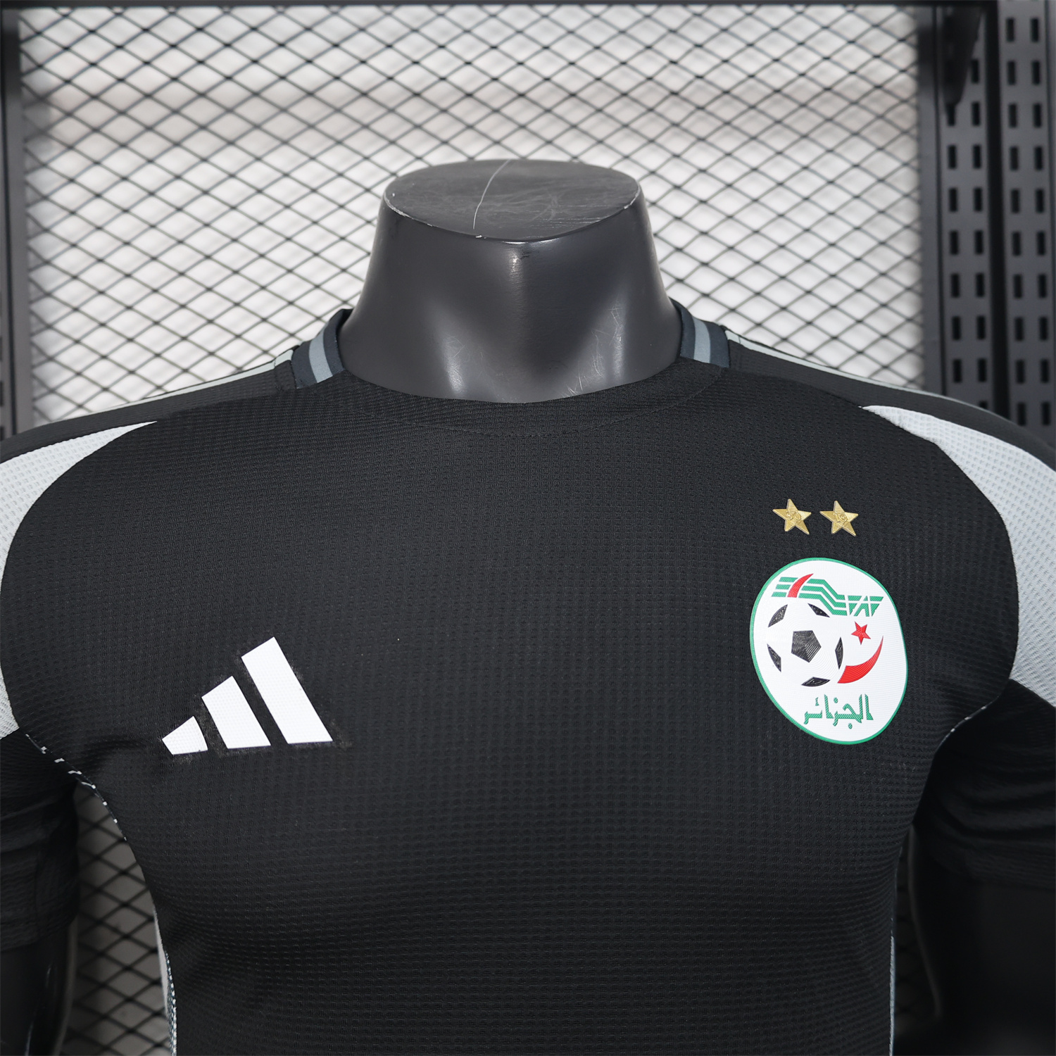 AlphaJersey-Algeria 25-26 Pure Black Jersey with Grey Block - Player Version