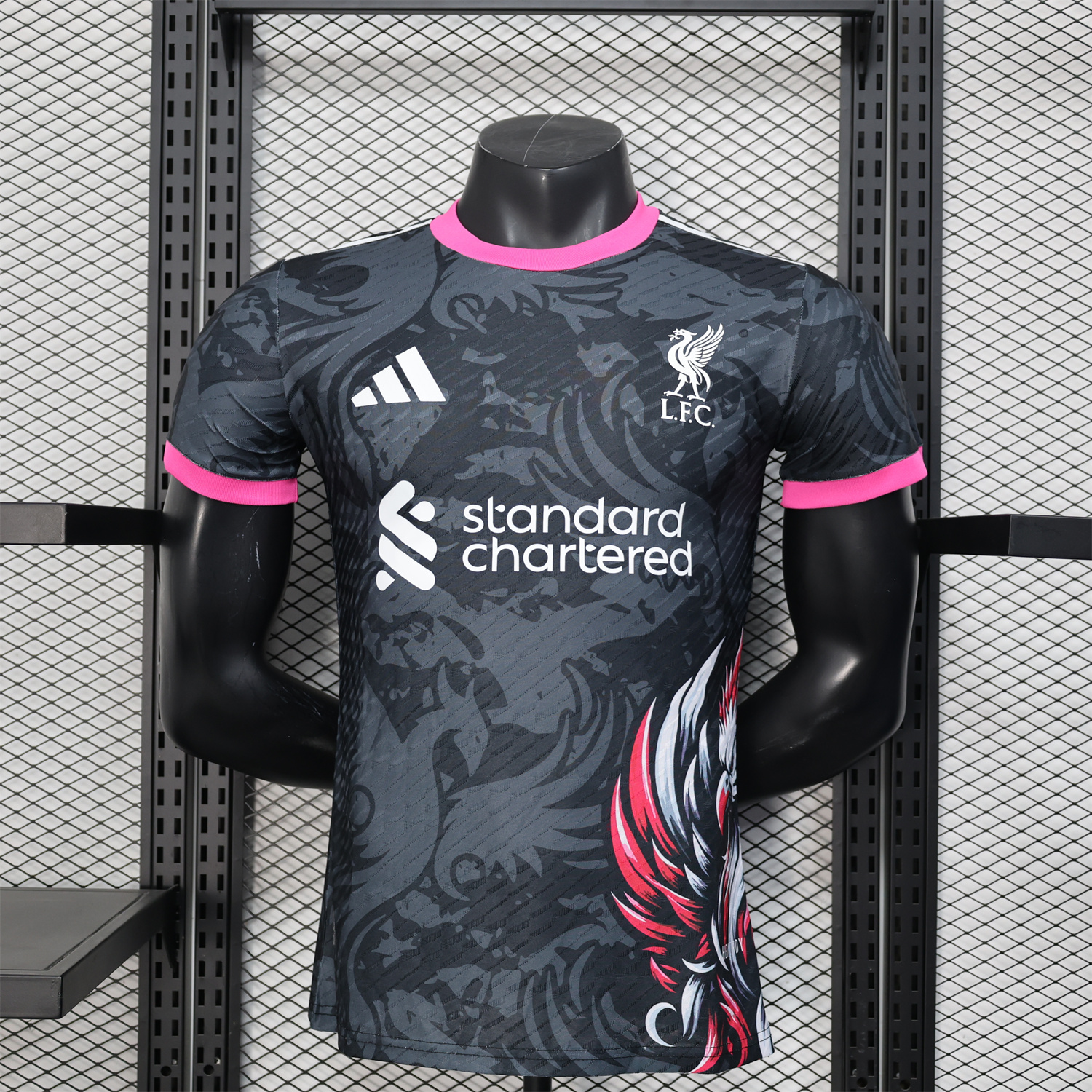 AlphaJersey-Liver.pool 25-26 Red White Liver.pool Bird Black Special Jersey - Player Version
