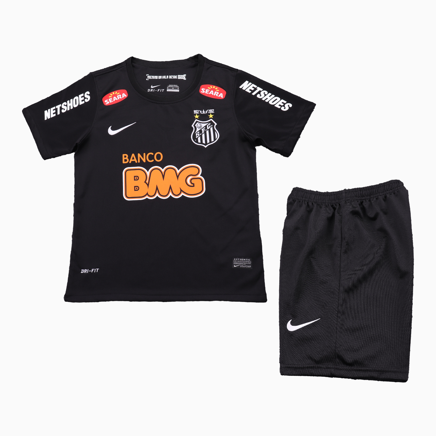 AlphaJersey-Retro Santos 2012 Black Special Kids Kit