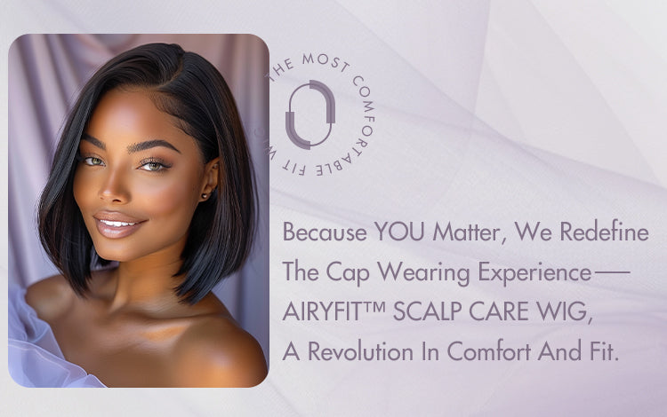 AiryFit™ Scalp Care Wigs -Salt and Pepper Glueless Minimalist HD Lace Bob Wig Pre-Cut Lace - US Only
