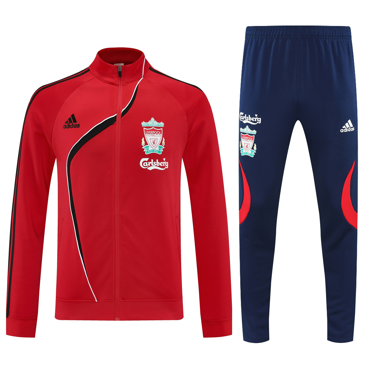 AlphaJersey-Liver.pool 25-26 Jacket Training Tracksuit - Red Jackets & Deep Blue Pants