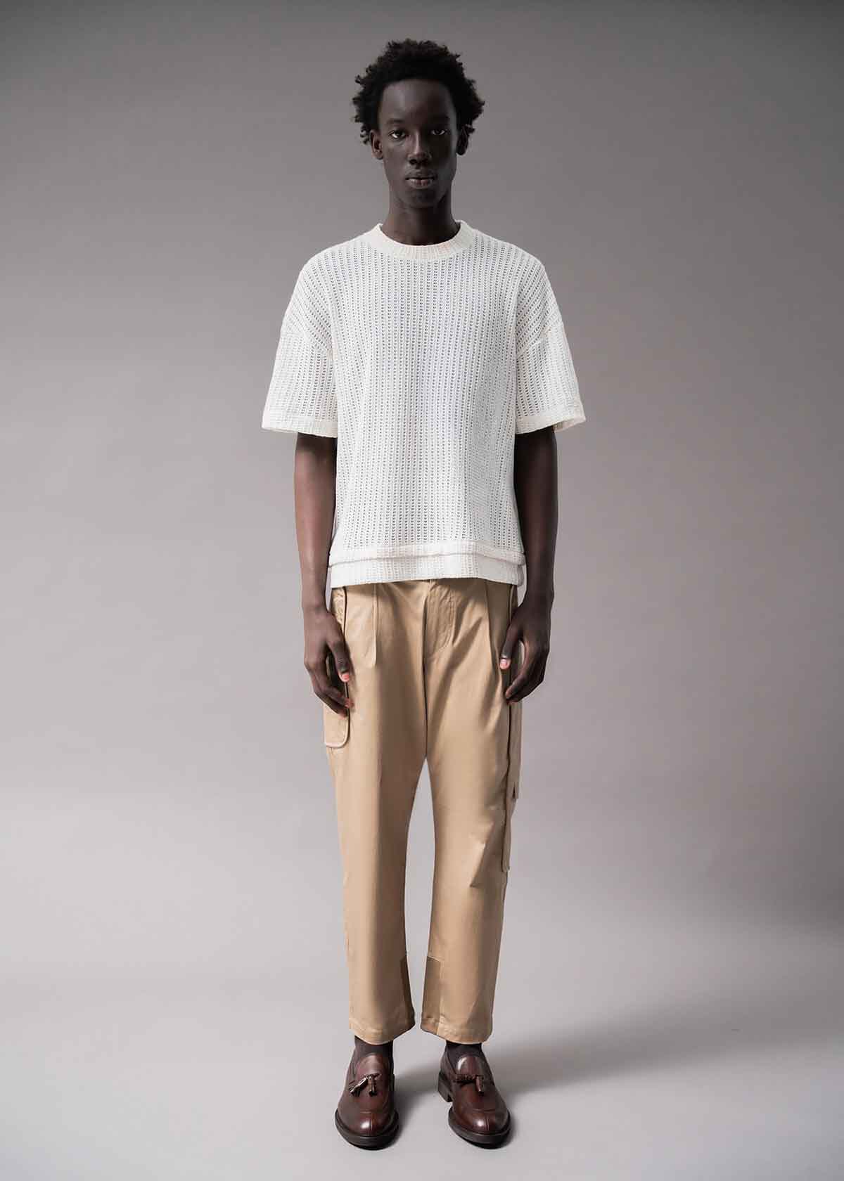 White Open Weave Crew | Modern Menswear by yycbvcnbmmnbm