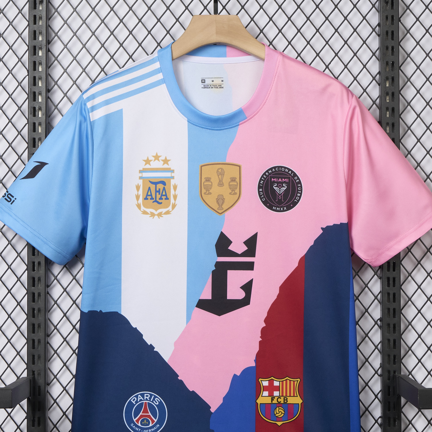AlphaJersey-Messi Career Commemorative Jersey - Fans Version - Argentina INT M.A.M Barcelona - with 10 Special Font