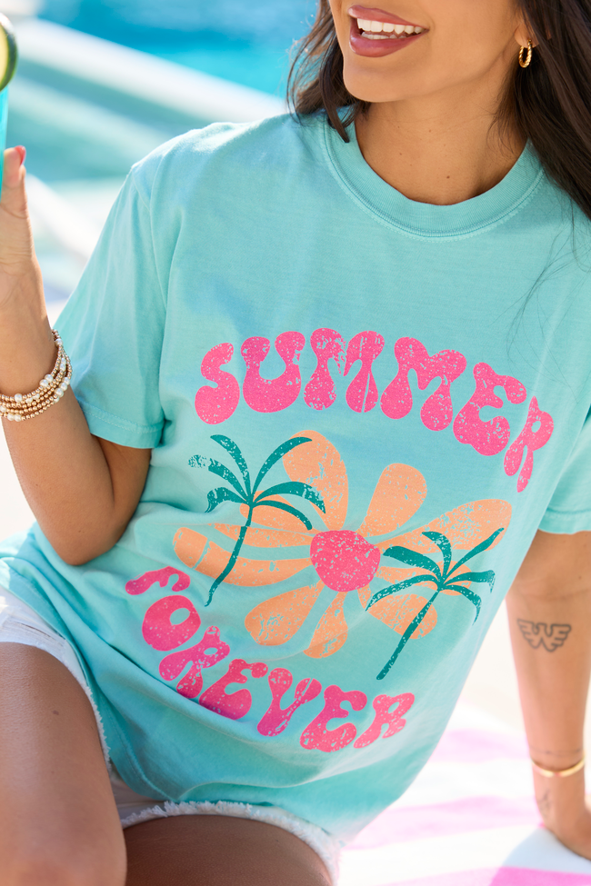 Summer Forever Mint Graphic Tee DOORBUSTER | Elegant Women's Fashion by coolavocek