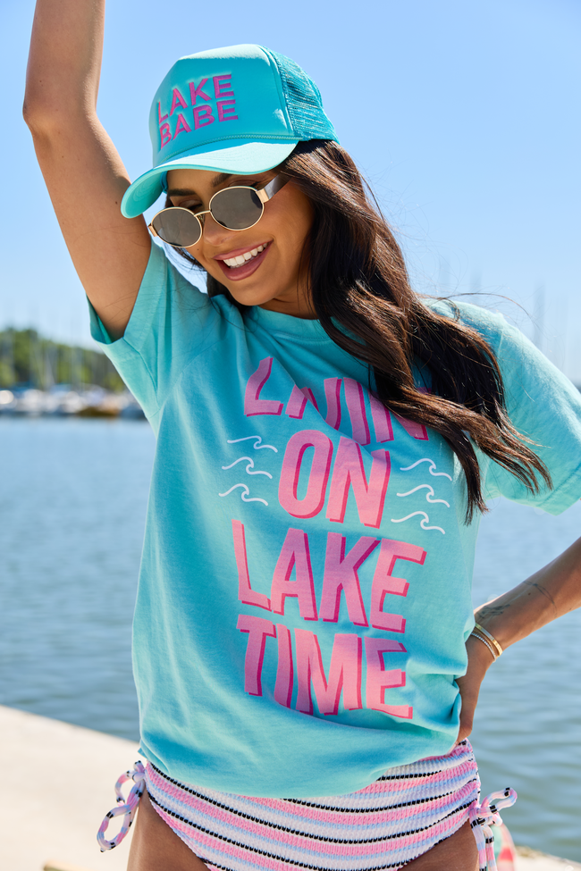 Livin' On Lake Time Mint Graphic Tee | Elegant Women's Fashion by coolavocek