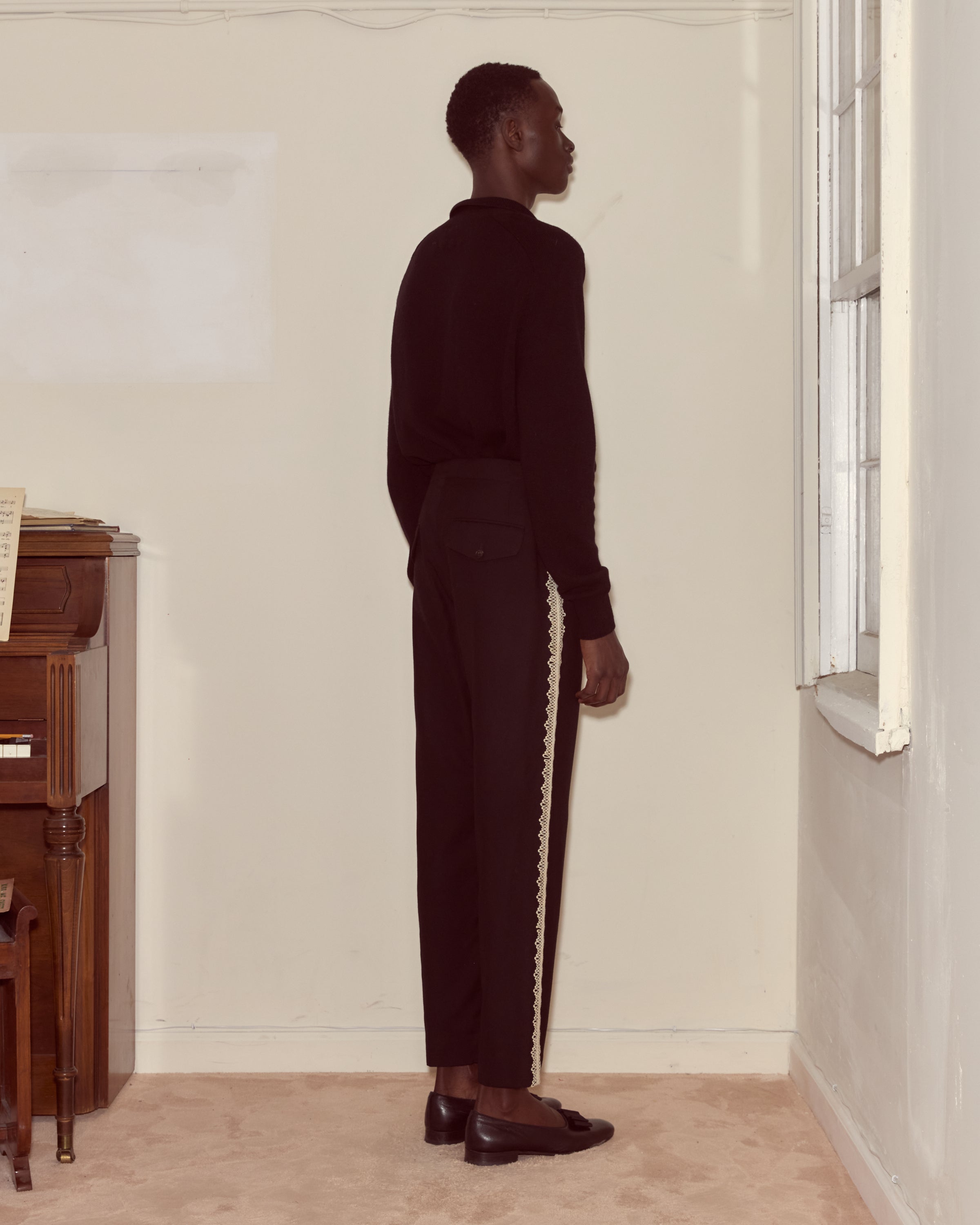 Lacework Side-Buckle Trousers | Modern Menswear by yycbvcnbmmnbm