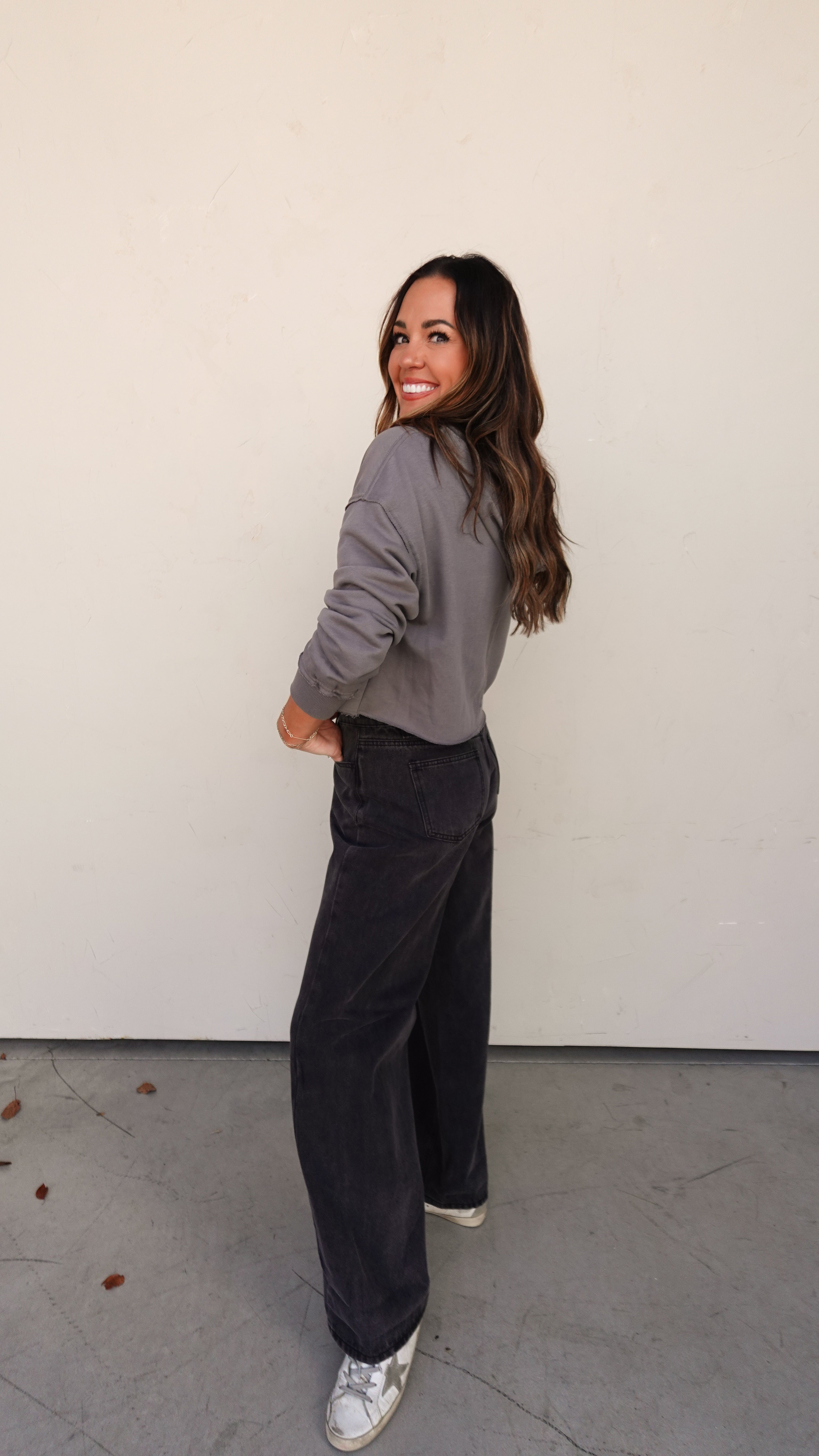 Washed Black Wide Leg Denim | Elegant Women's Fashion by coolavocek
