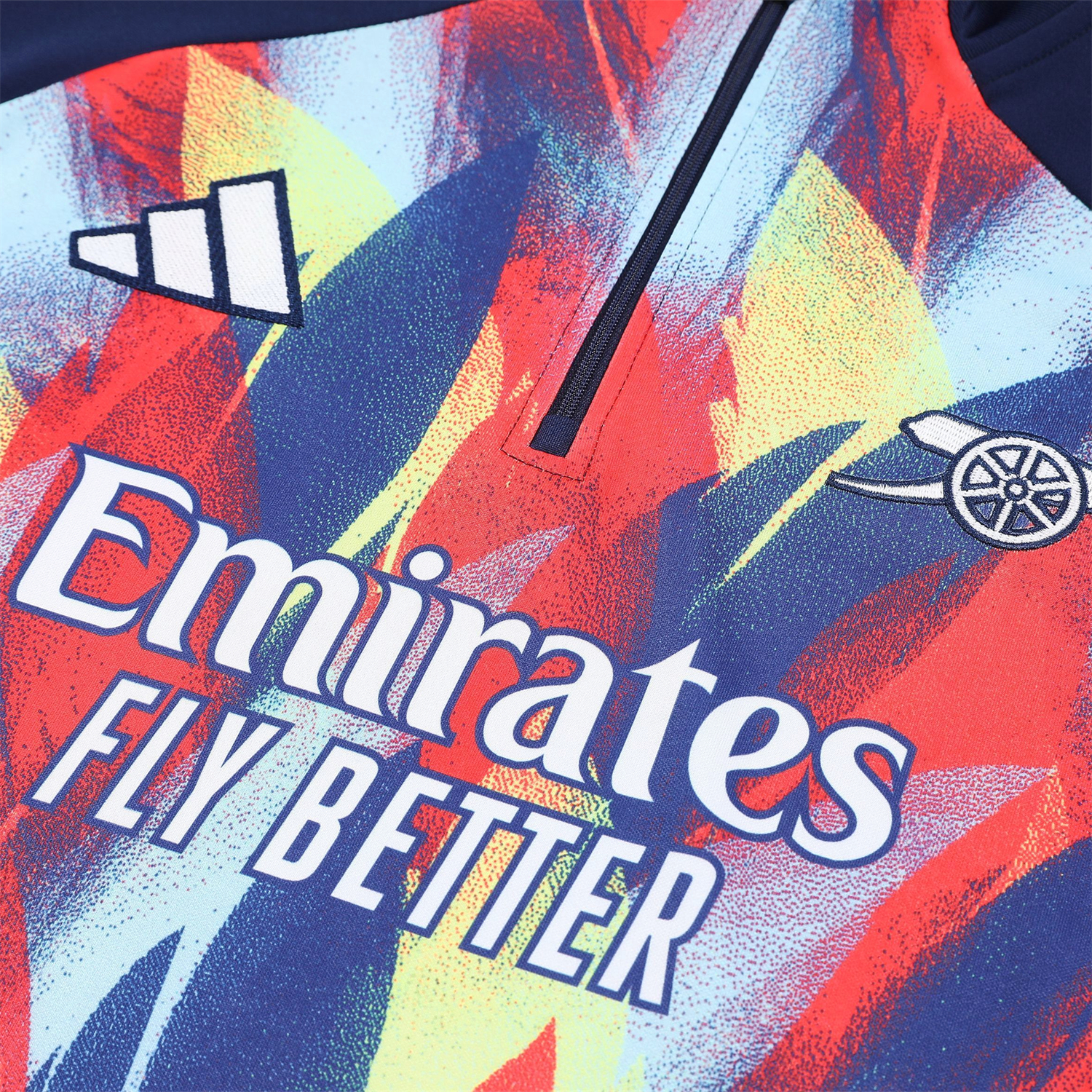 AlphaJersey-Arsenal 25-26 Long Sleeves Training Set - Colorful Camouflage With Blue Top & Royal Blue Pants