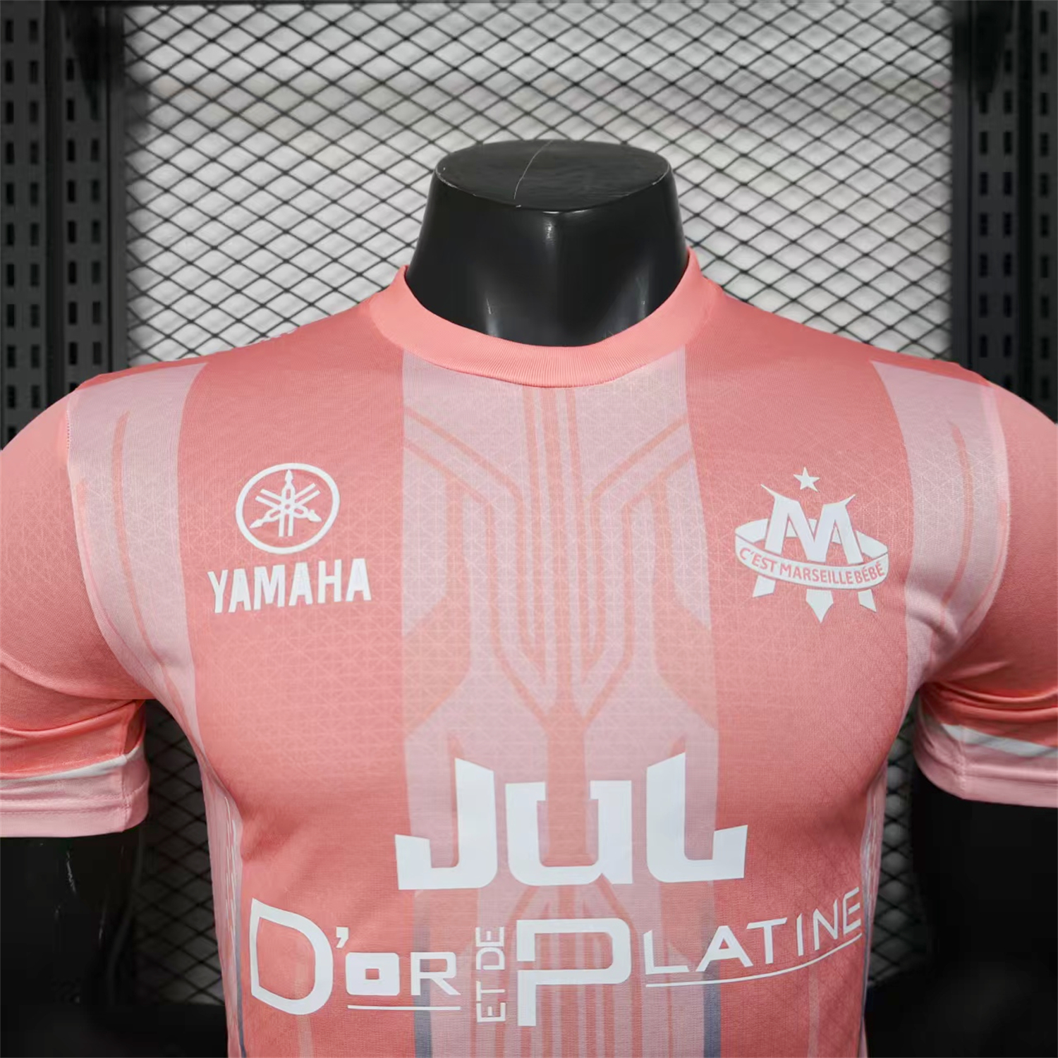 AlphaJersey-Marseille 25-26 Pink Stripes Special Jersey - Player Version