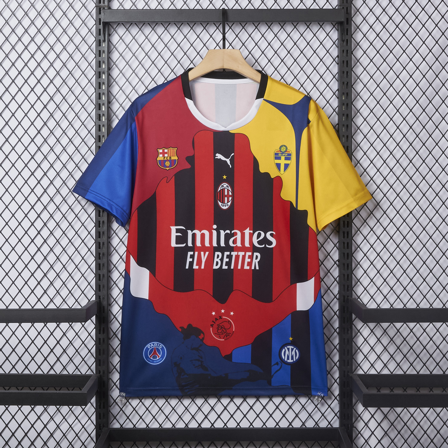 AlphaJersey-Zlatan Ibrahimović Career Commemorative Jersey - Fans Version - AC Milan Inter Milan Barcelona Ajax Paris Saint-Germain PSG Sweden