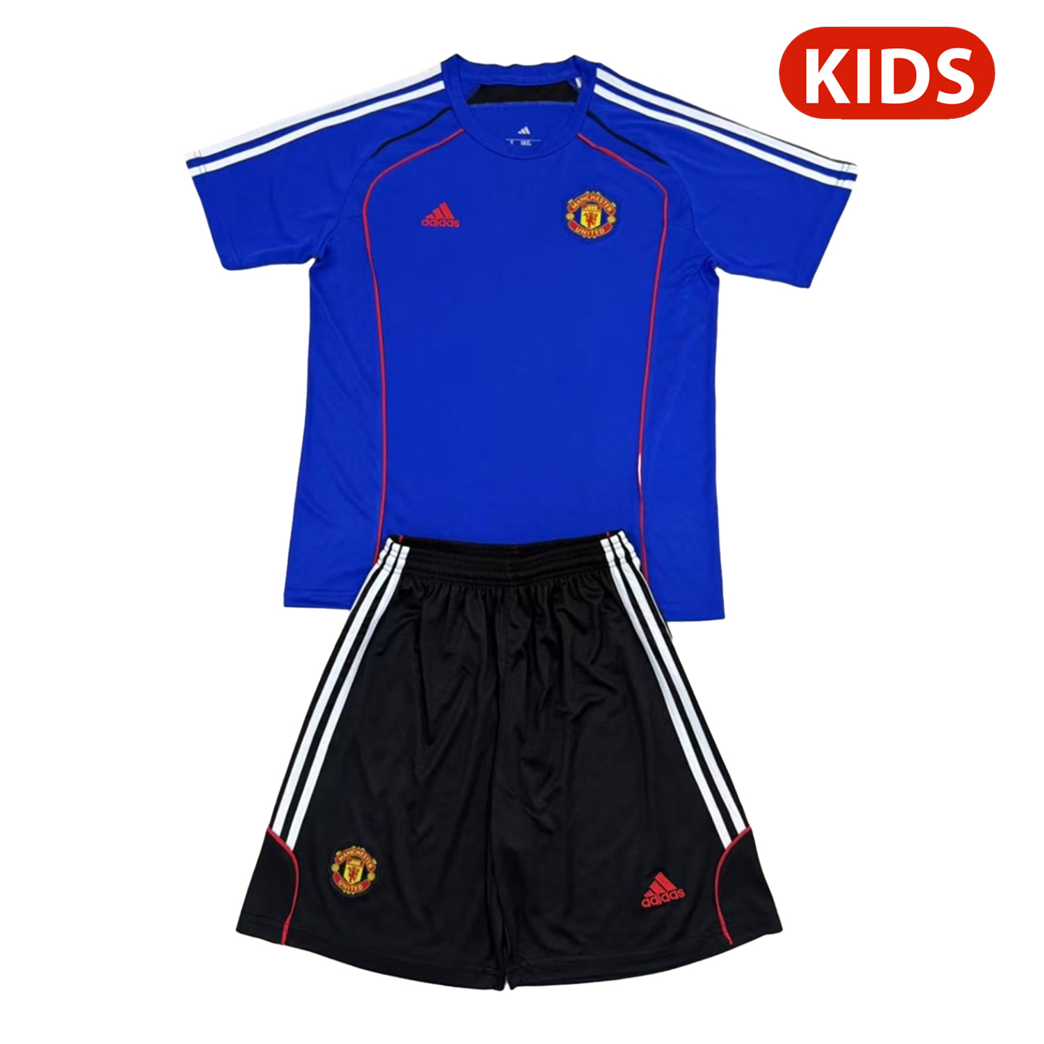 AlphaJersey-Manchester United 25-26 Urban Purtist Throwback Blue Kids Kit