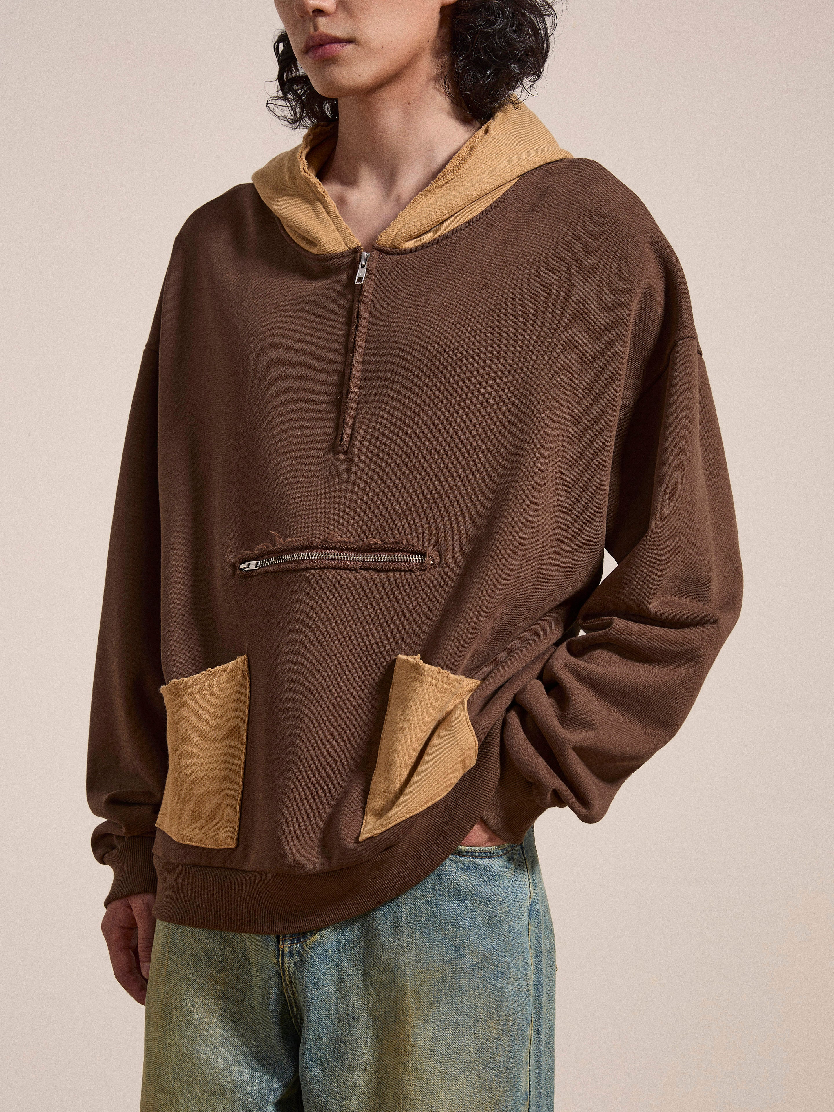 Quarter Zip Two Tone Hoodie | Modern Menswear by yycbvcnbmmnbm