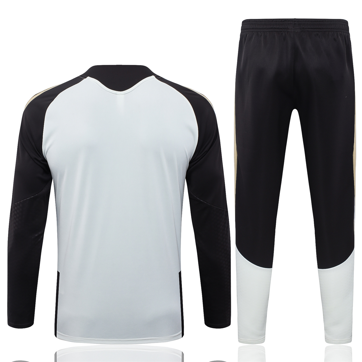 AlphaJersey-Flamengo 2026 Long Sleeve Training Set - White Top & Black Pants