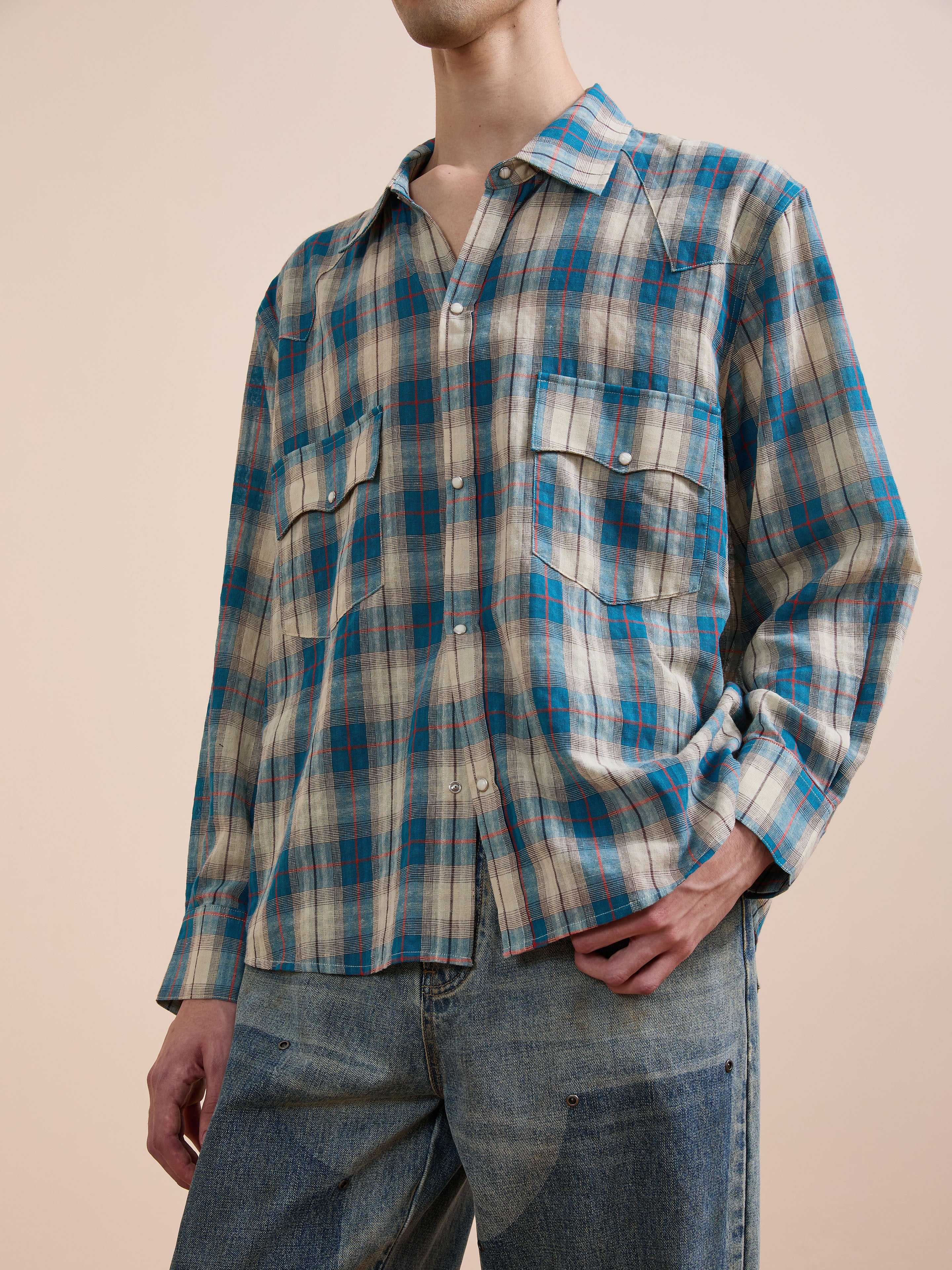 Western Plaid Snap Button Shirt | Modern Menswear by yycbvcnbmmnbm