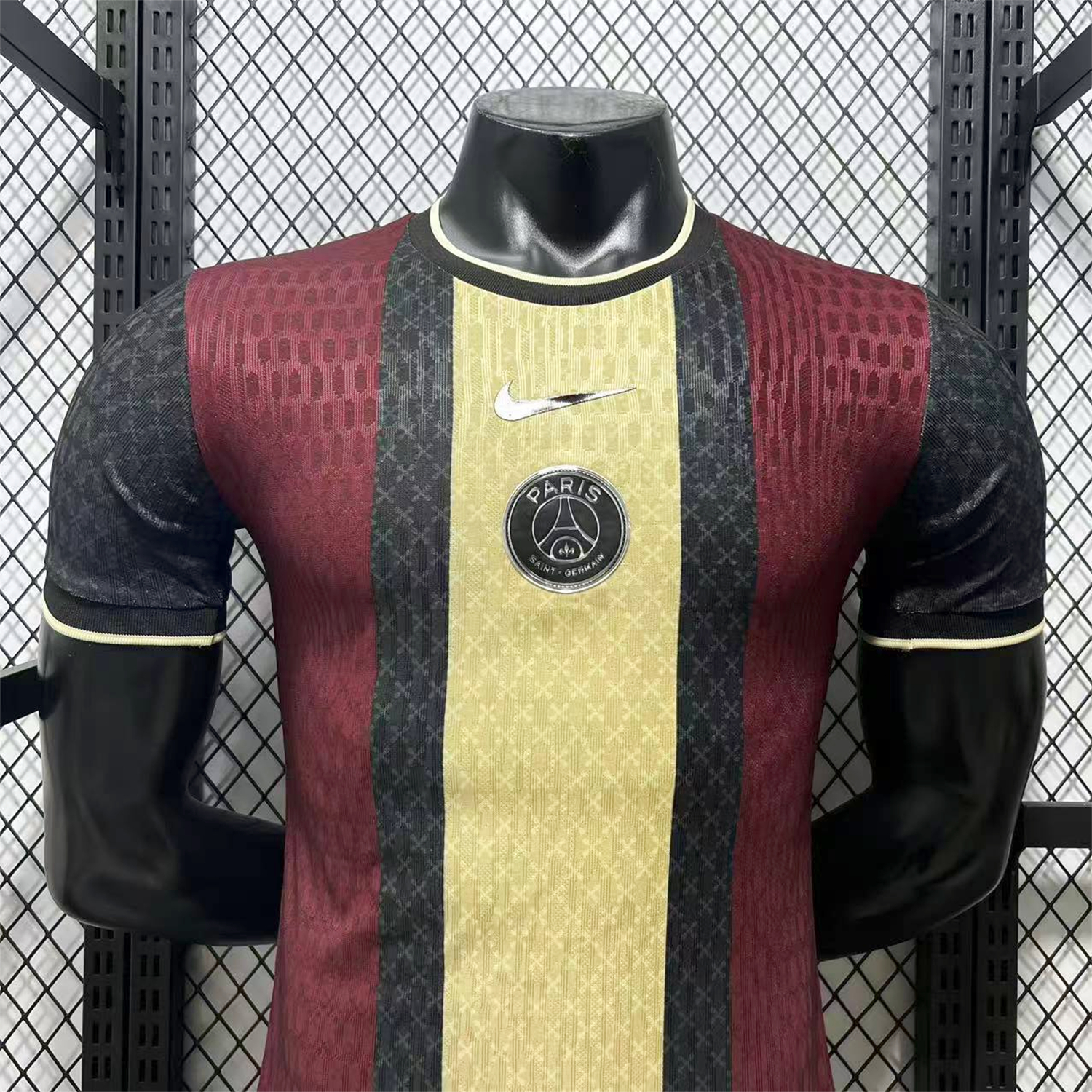 AlphaJersey-Paris Saint-Germain PSG 25-26 Red And Yellow Stripes Special Jersey - Player Version