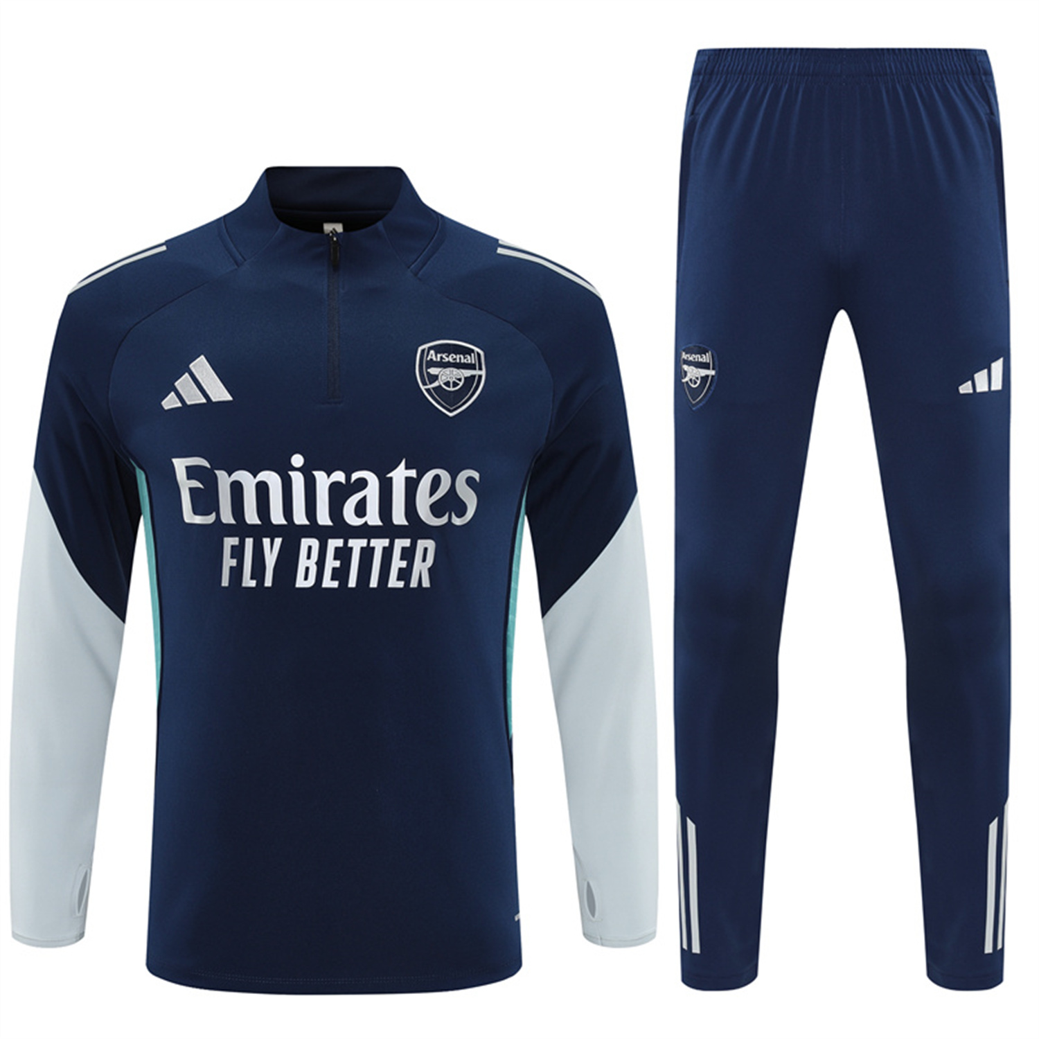 AlphaJersey-Arsenal 25-26 Kids Long Sleeve Training Set - Royal Blue Top & Royal Blue Pants