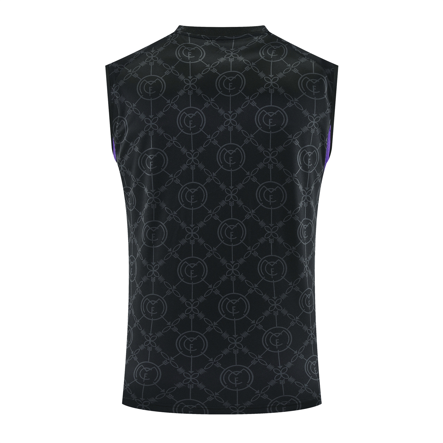 AlphaJersey-Real Madrid 25-26 Vest Training Set - Blue Edge Black Vest & Black Shorts