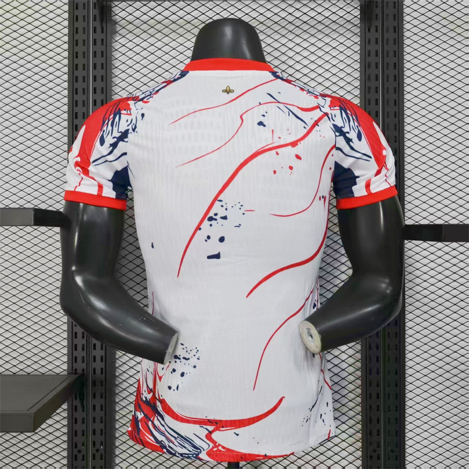 AlphaJersey-Paris Saint-Germain PSG 25-26 Red And Blue Lines White Special Jersey - Player Version