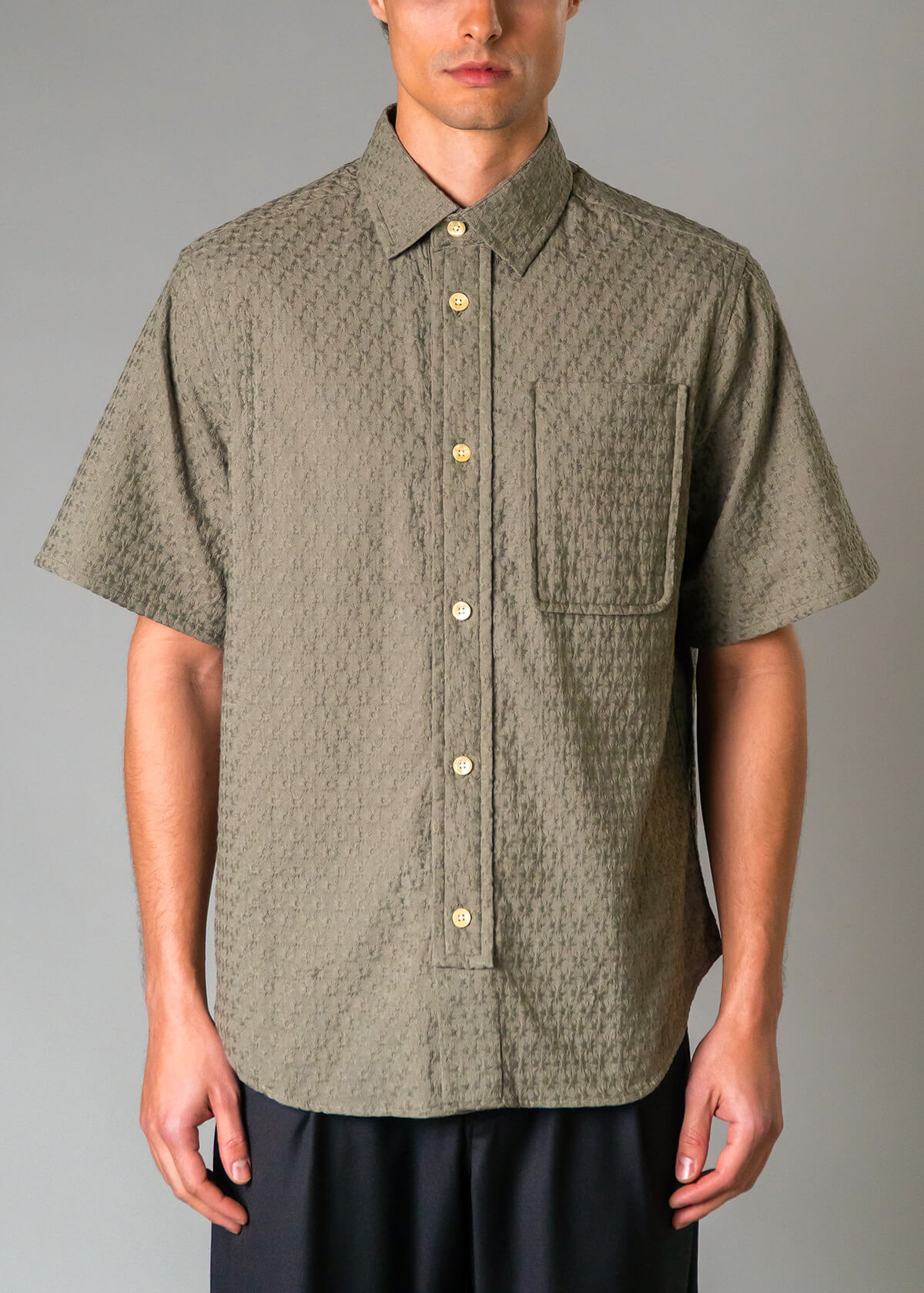 Italy Embroidery Star Olive | Modern Menswear by yycbvcnbmmnbm