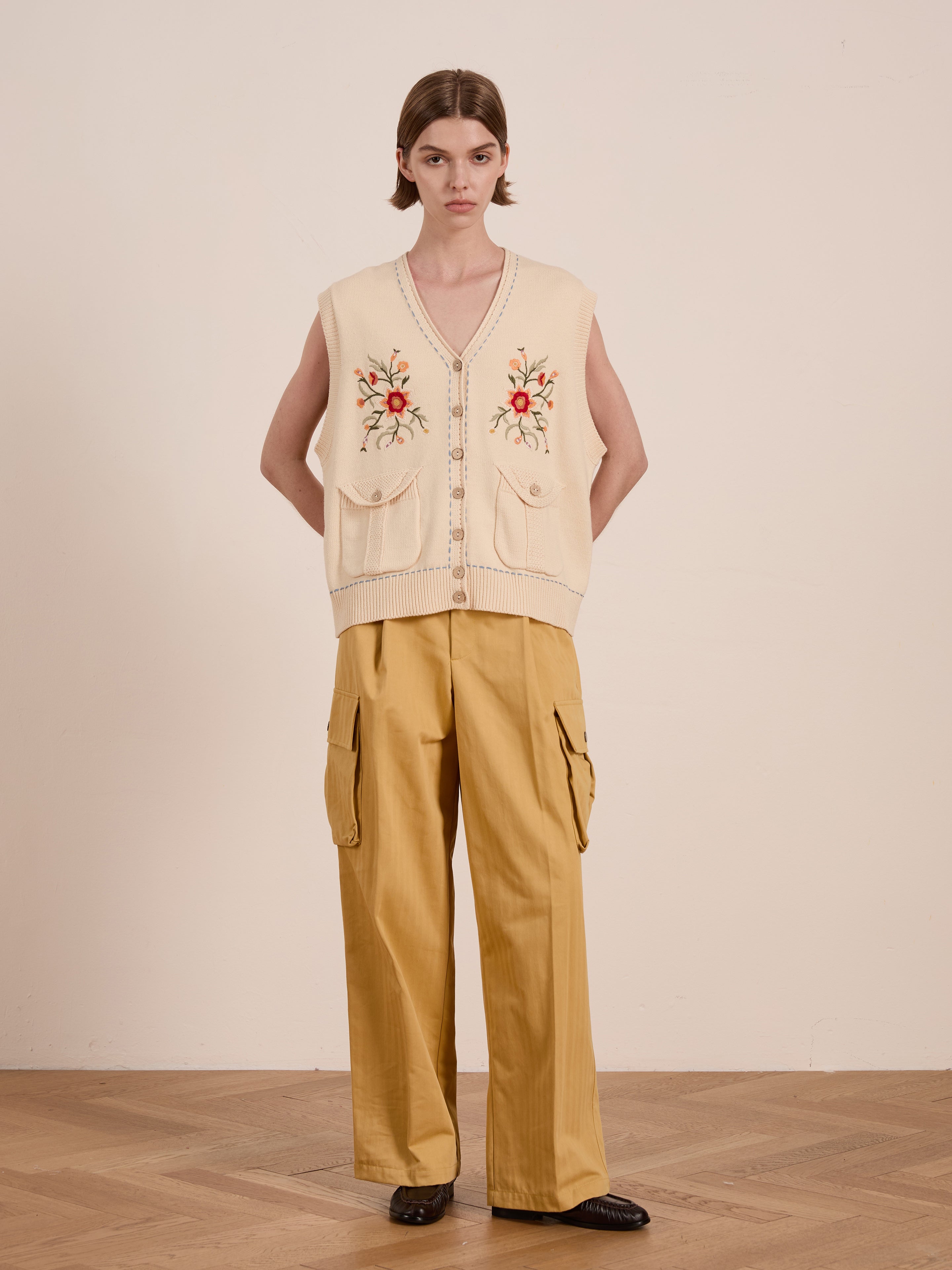 Floral Embroidered Knit Vest | Modern Menswear by yycbvcnbmmnbm
