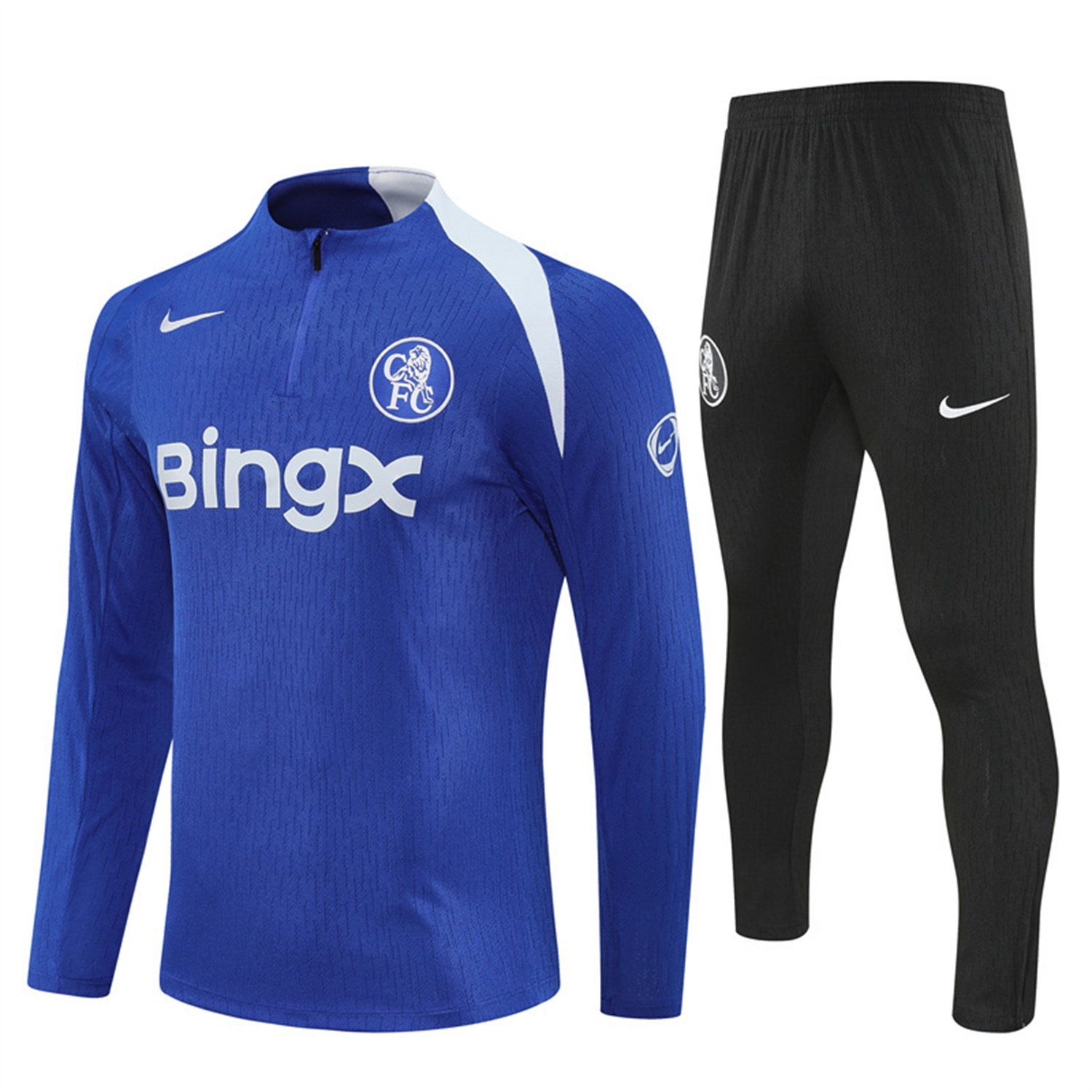 AlphaJersey-C.H.E.L.S.E.A 25-26 Long Sleeve Training Set - Player Version - Blue Top and Black Pants
