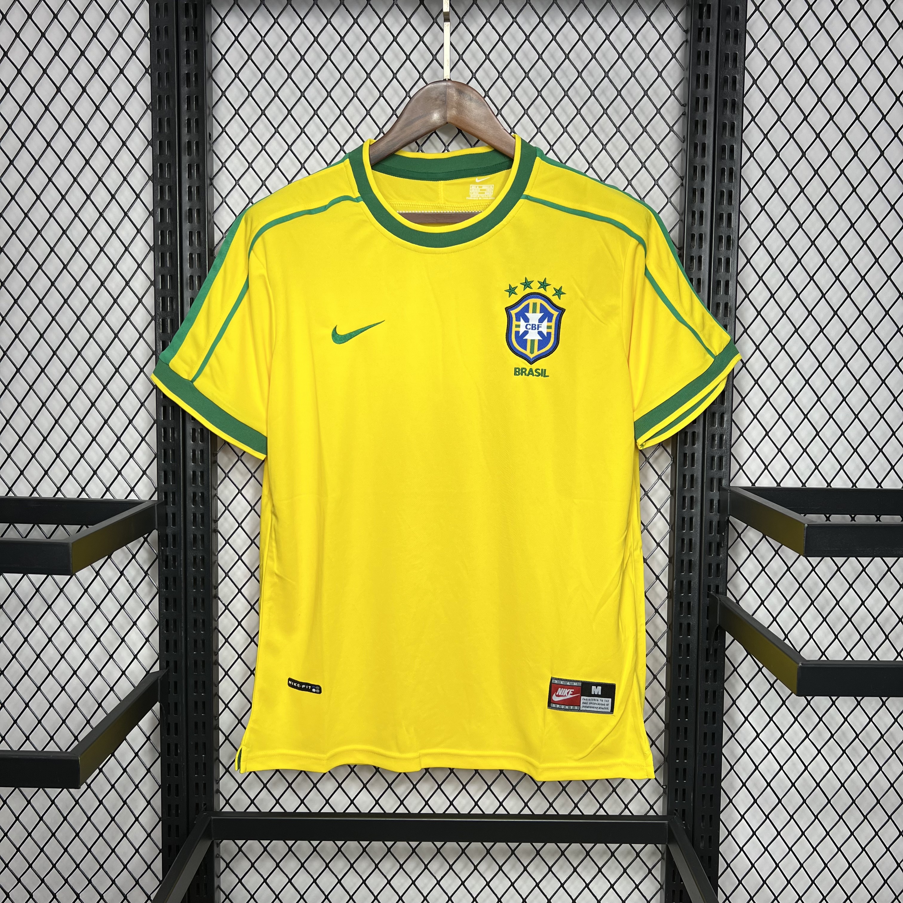 AlphaJersey-Retro Brazil 1998 Home Stadium Jersey