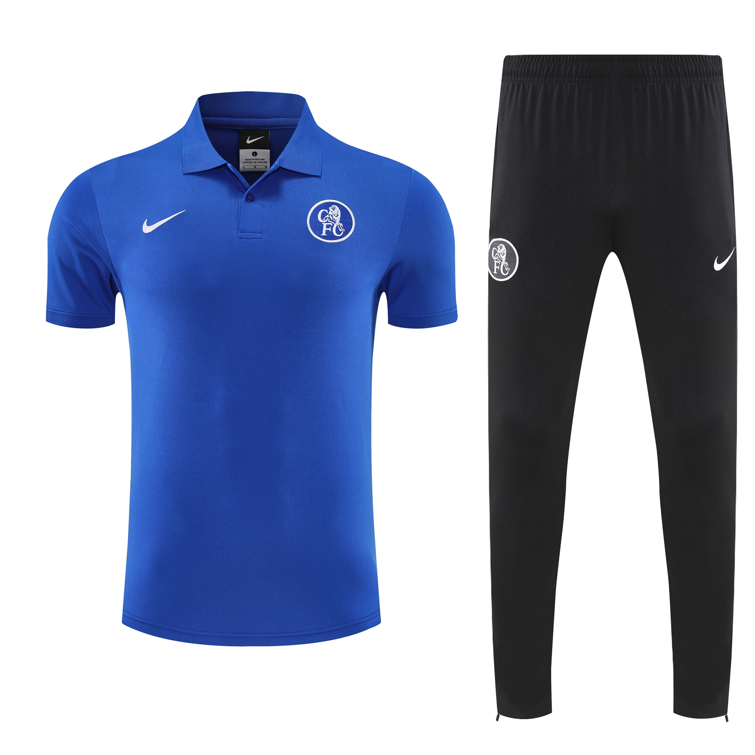 AlphaJersey-C.H.E.L.S.E.A 25-26 POLO Short-Sleeve Training Set - Blue Top and Black Pants