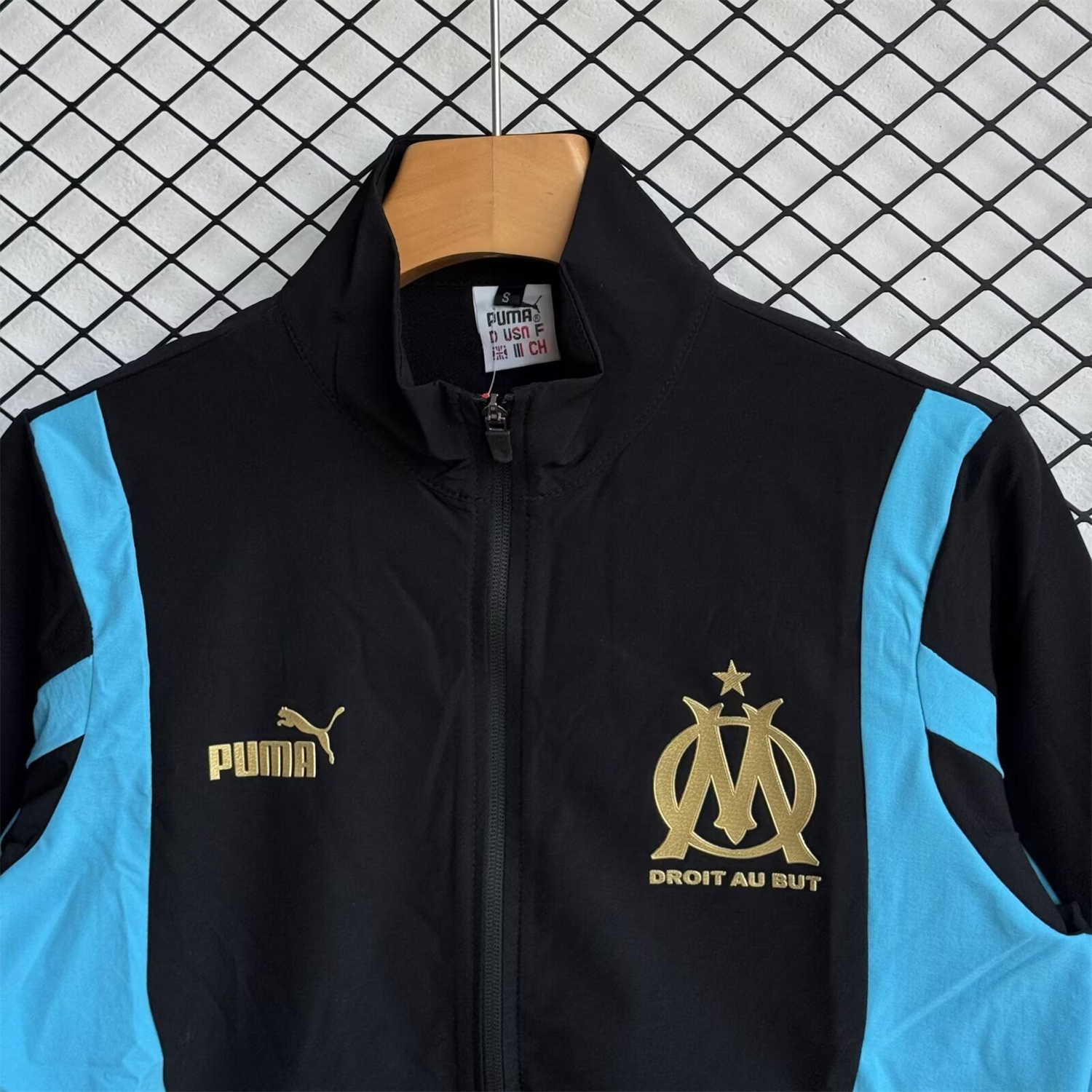 AlphaJersey-Marseille 25-26 Windbreaker Training Set - Blue Black Top and Pants