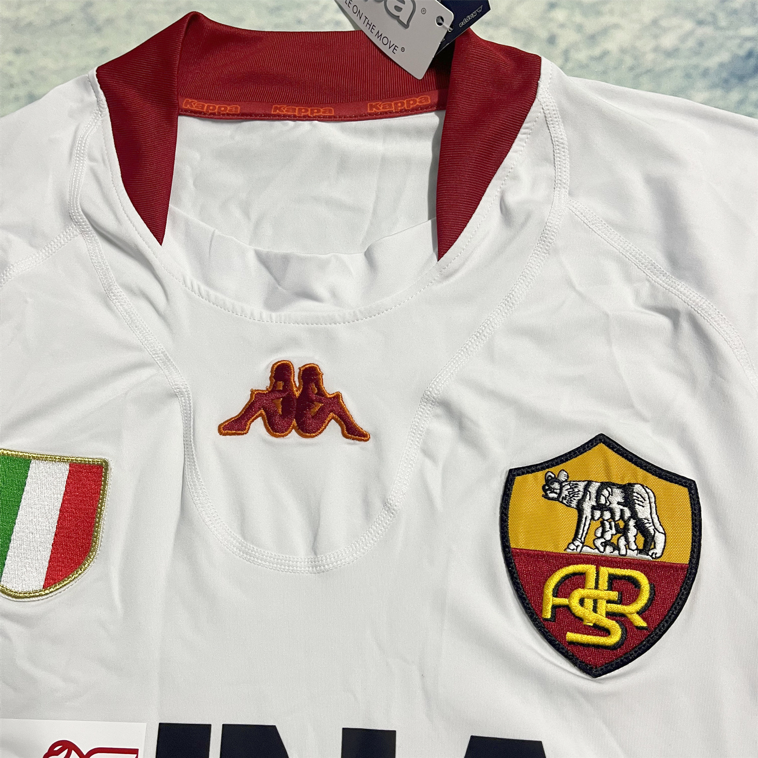 AlphaJersey-Retro Roma 2001-02 Away Long Sleeves Jersey
