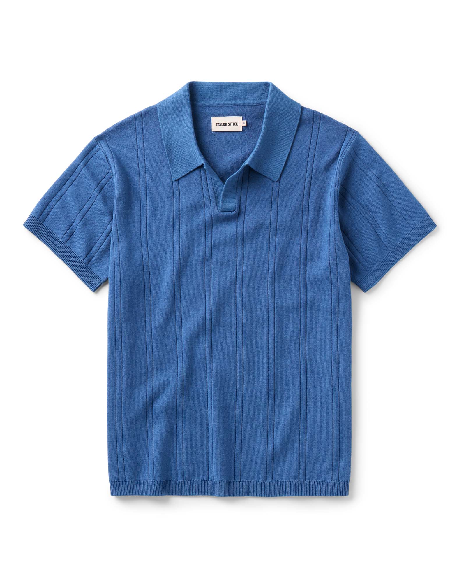 The Valencia Sweater Polo in Heather Clear Blue Rib | Modern Menswear by yycbvcnbmmnbm
