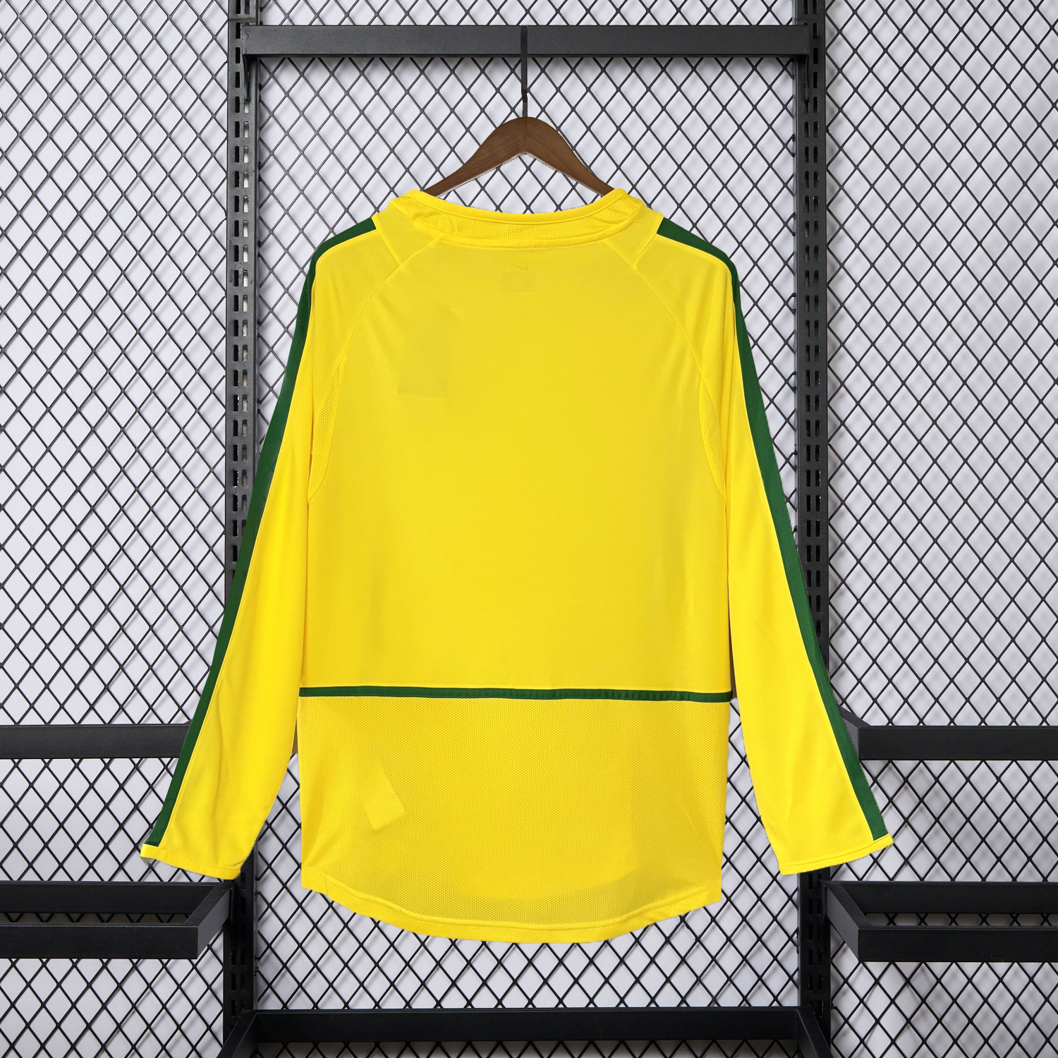 AlphaJersey-Retro Brazil 2002 Home Long Sleeves Jersey