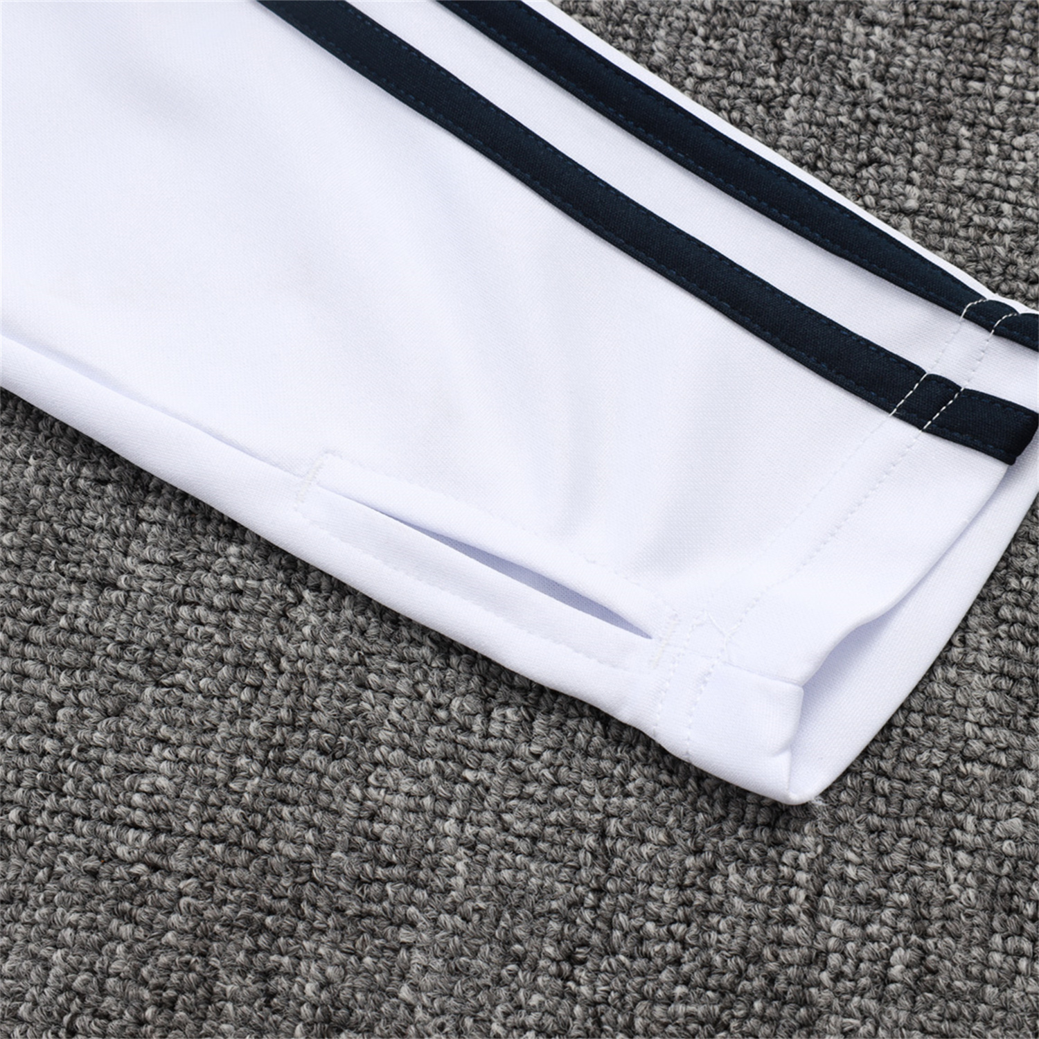 AlphaJersey-Real Madrid 25-26 Long Sleeve Training Set - White Urban Purist Style and Deep Blue Pants