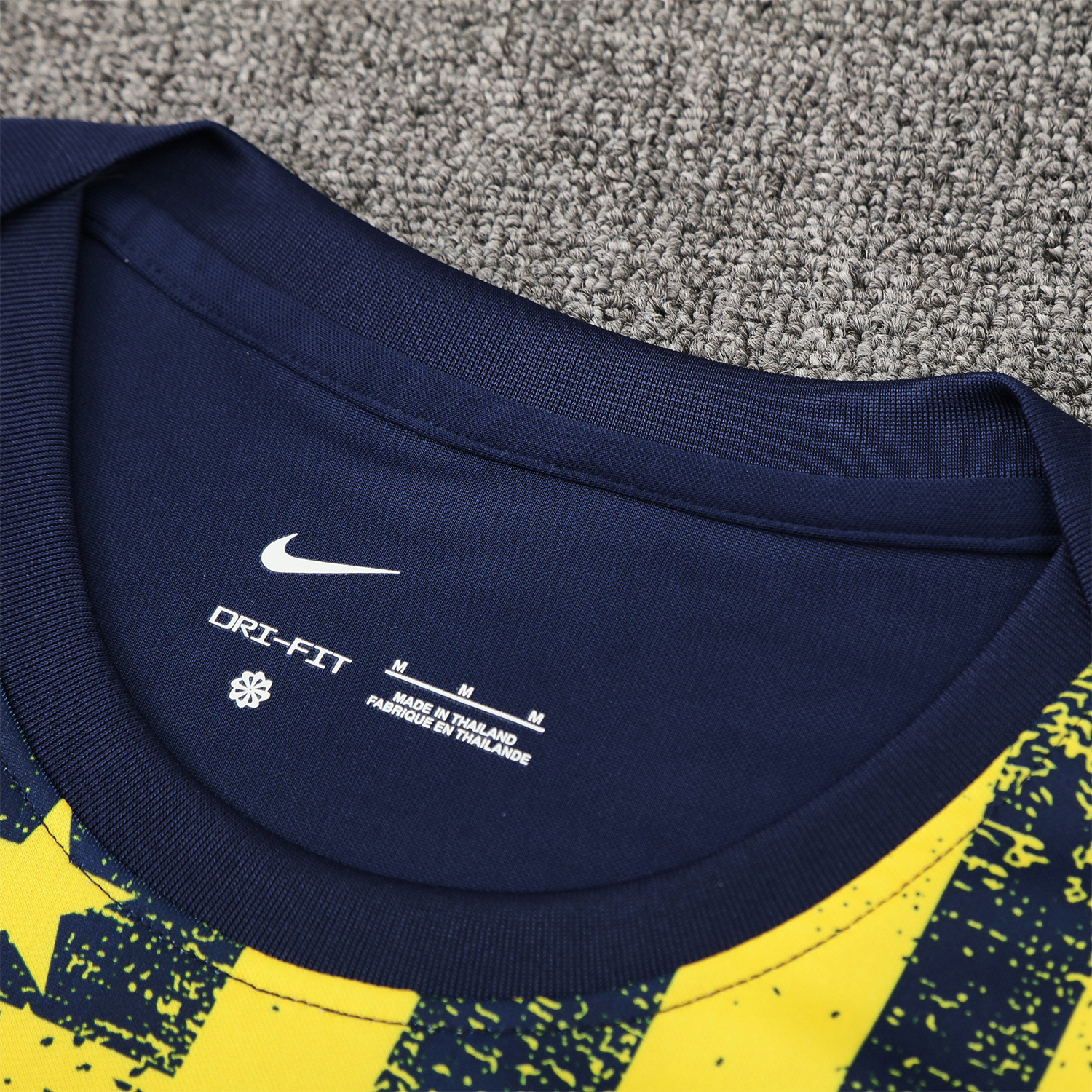 AlphaJersey-Atletico Madrid Short-Sleeve Training Set - Blue Yellow Top & Blue Shorts