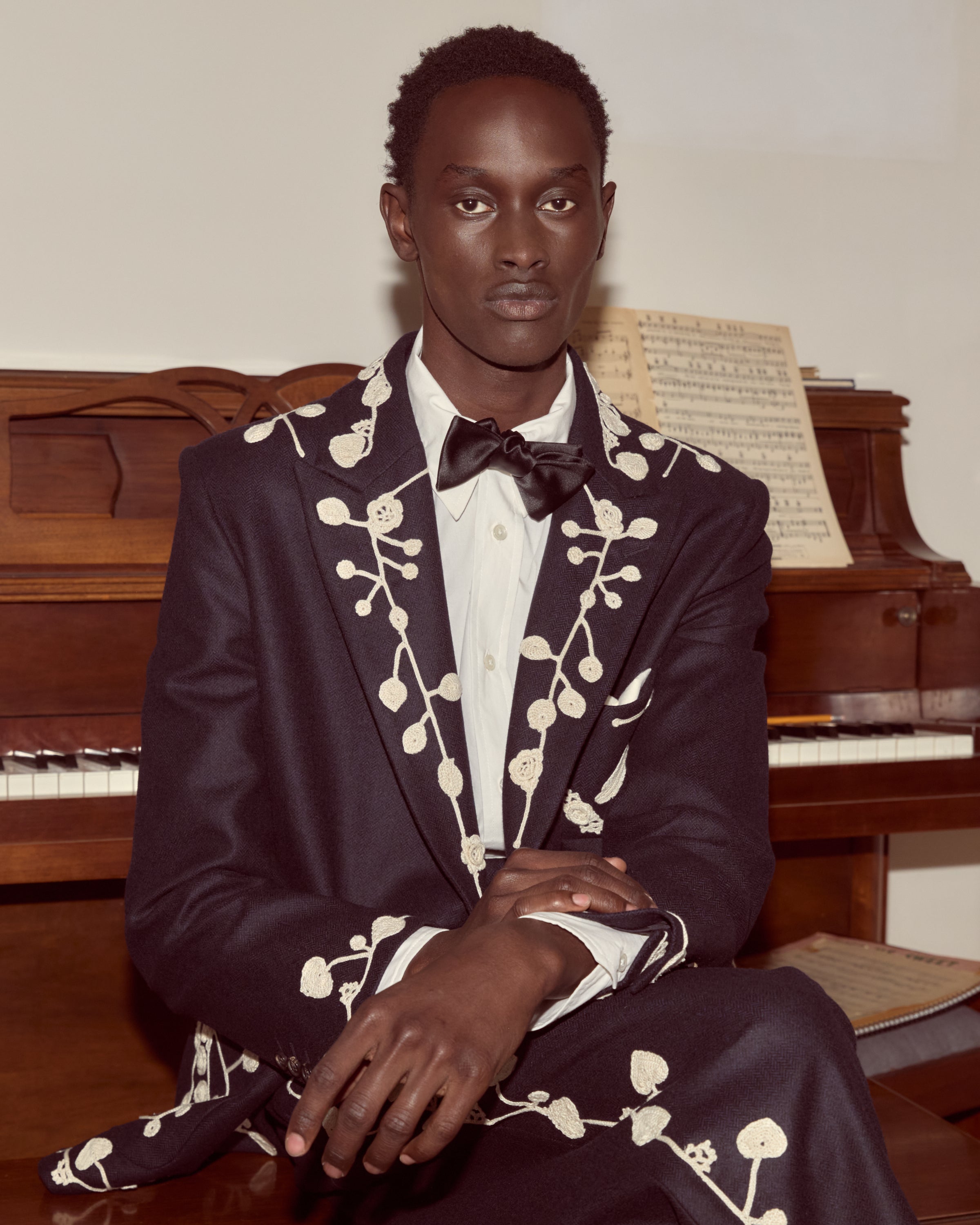 Snowdrop Appliqué Suit Jacket - Navy | Modern Menswear by yycbvcnbmmnbm