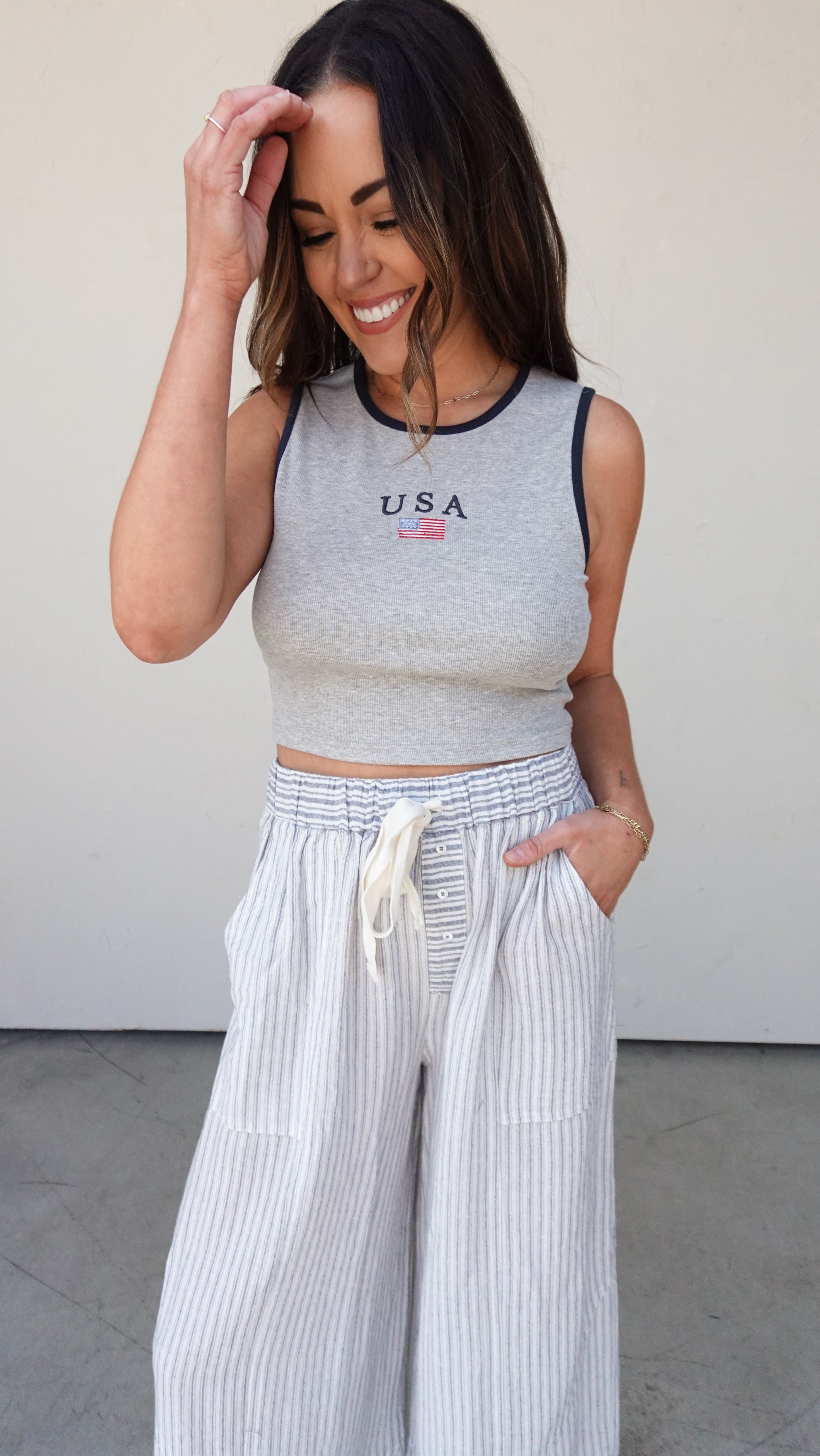 Gray USA Tank | Elegant Women's Fashion by coolavocek