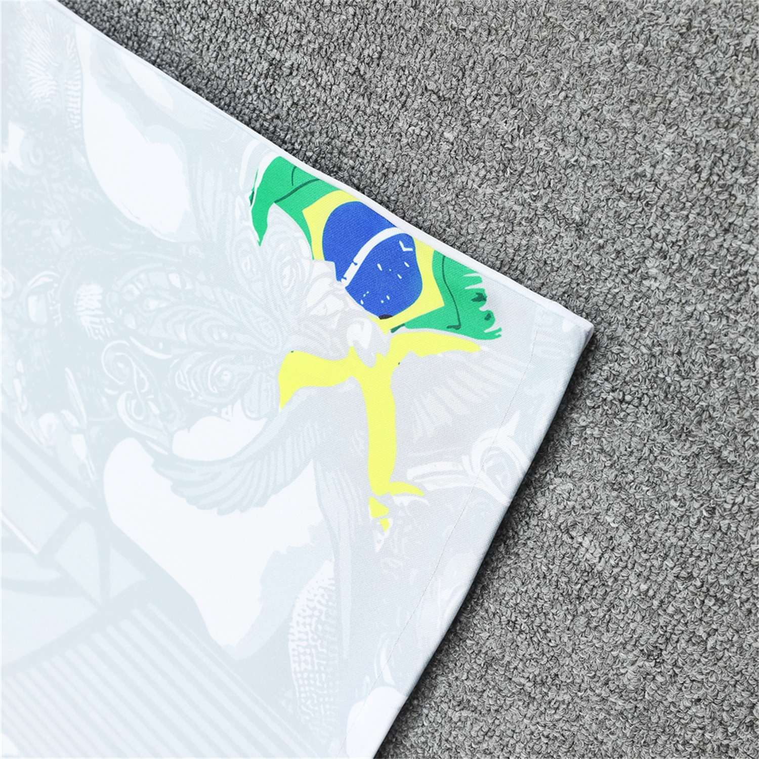 AlphaJersey-Brazil 25-26 White Jesus Statue Vest Training Set - White Vest & Black Shorts