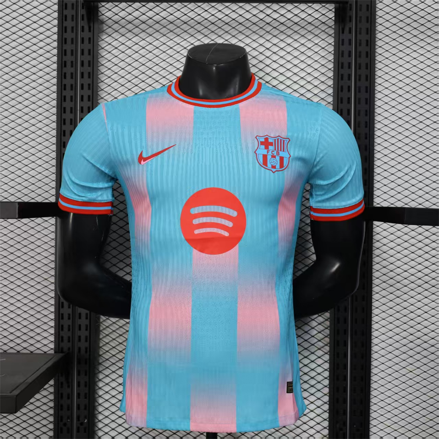 AlphaJersey-Barcelona 25-26 Orange Logo Pink & Light Blue Special Jersey - Player Version